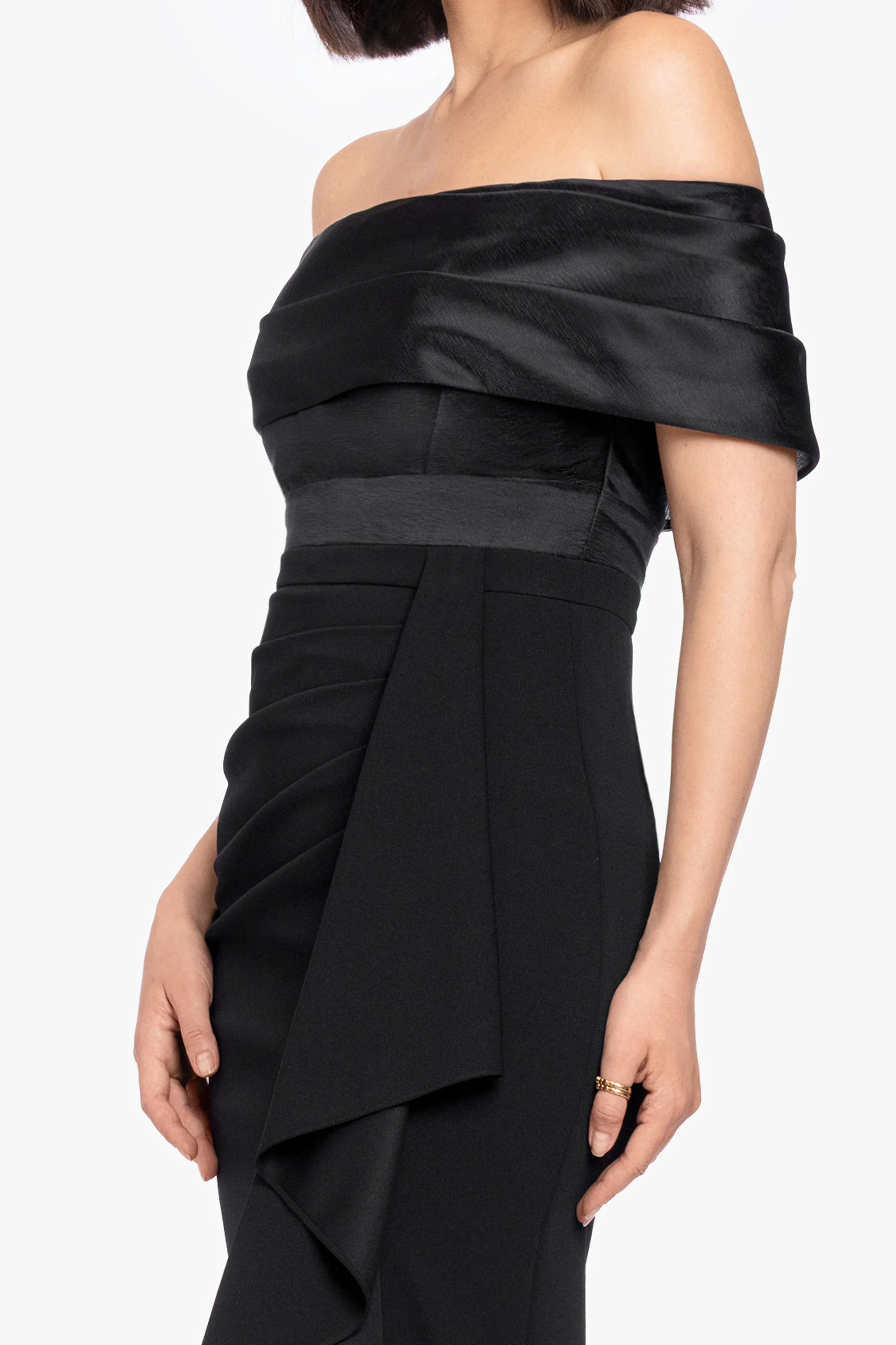 "Hannah" Scuba Crepe & Organza Top Strapless Dress sold by Betsy & Adam product image thumbnail 2