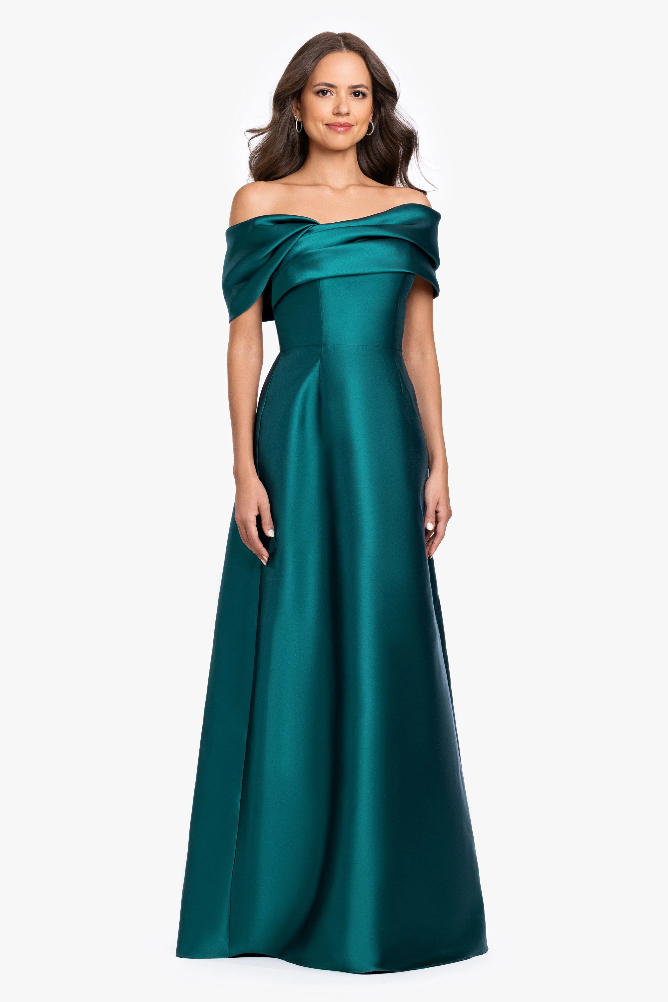 "Yvette" Mikado Off The Shoulder Gown sold by Betsy & Adam