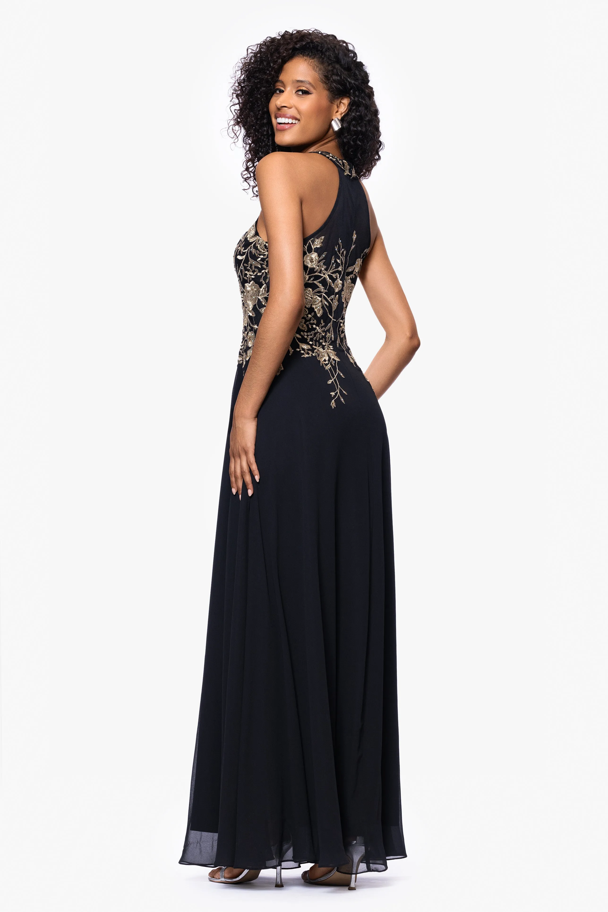 Petite "Celeste" Embroidered Chiffon Dress sold by Betsy & Adam product image thumbnail 3