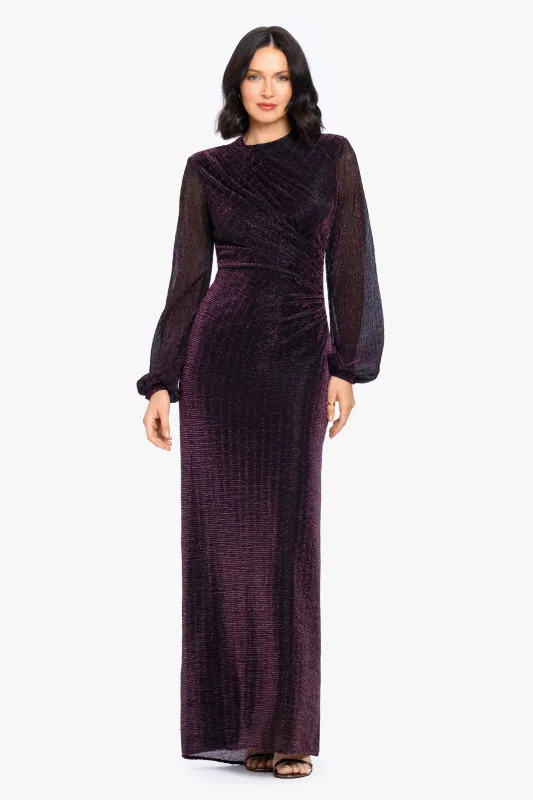 "Jayline" Metallic Long Sleeve Dress made by Betsy & Adam