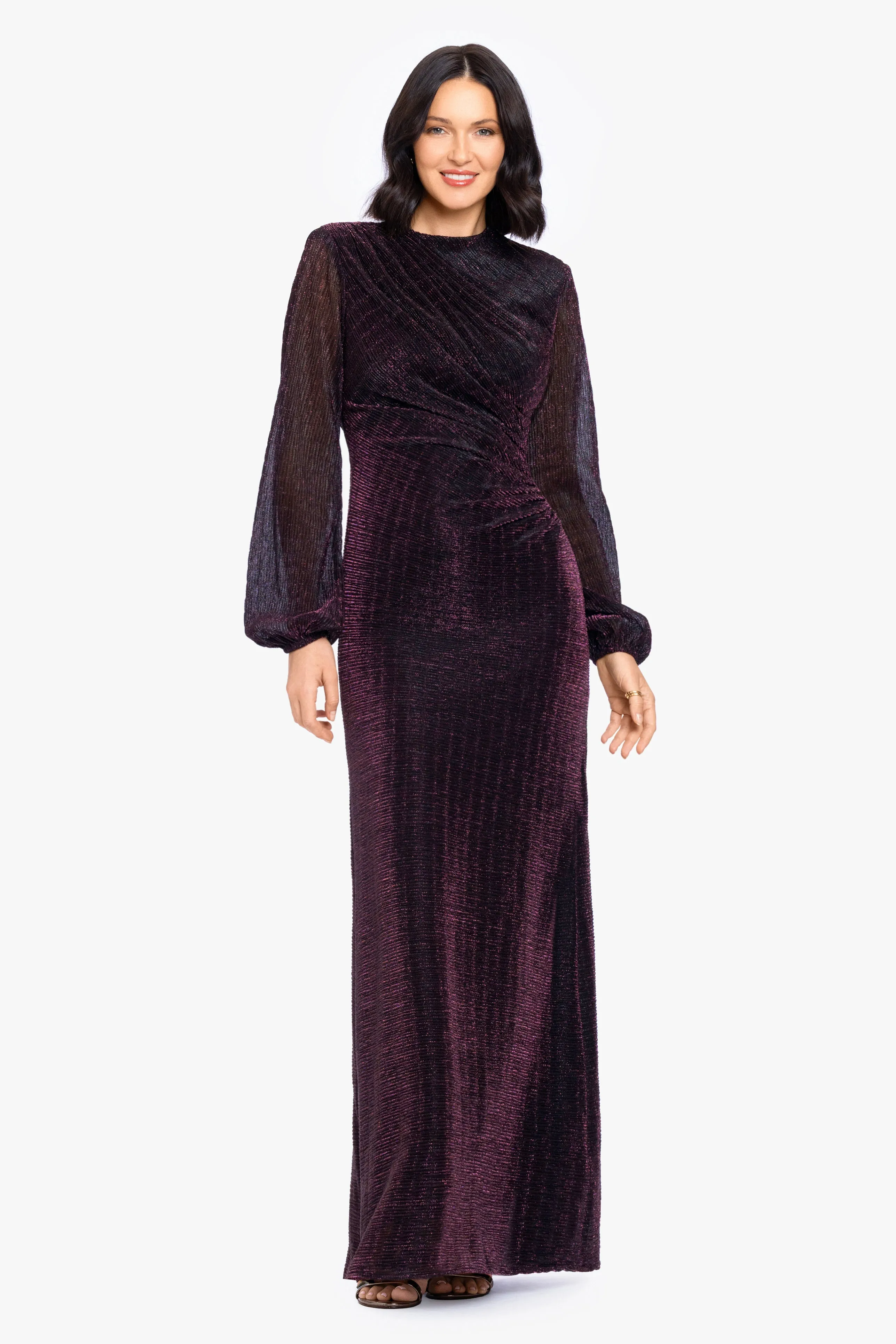 "Jayline" Metallic Long Sleeve Dress sold by Betsy & Adam product image thumbnail 5