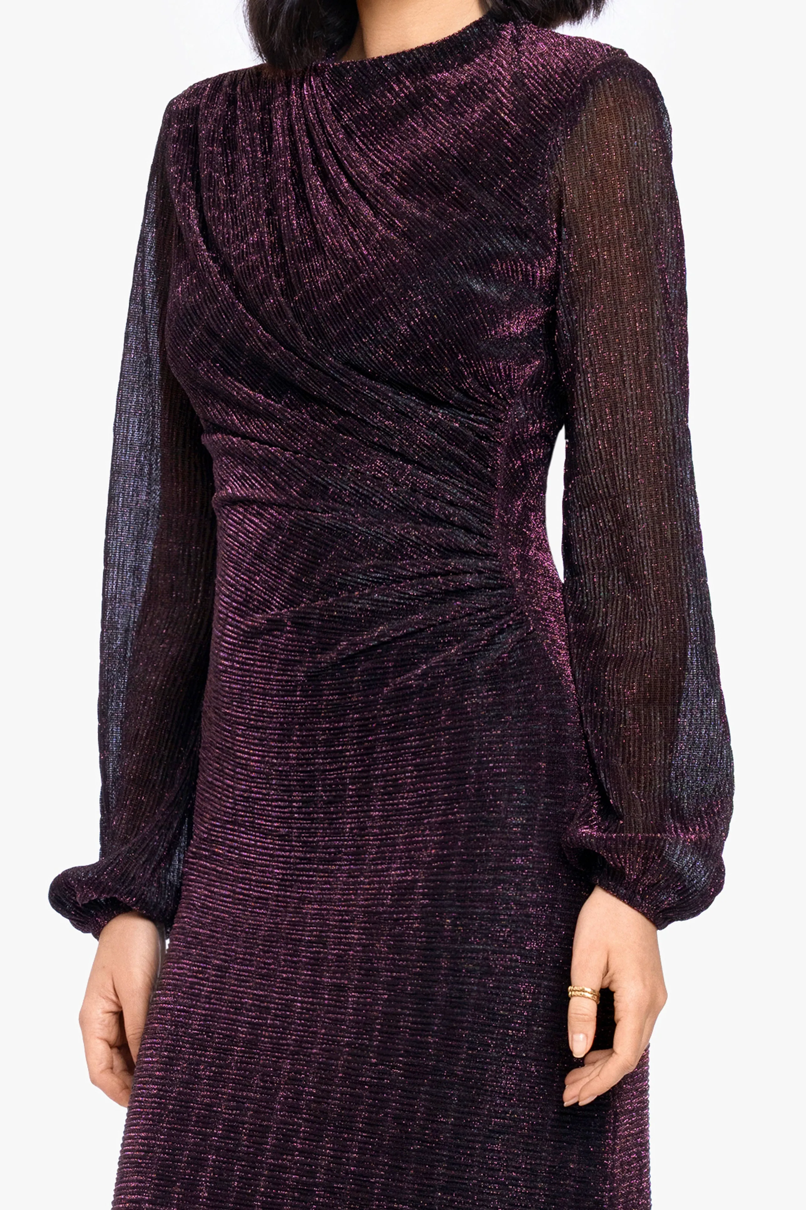 "Jayline" Metallic Long Sleeve Dress sold by Betsy & Adam product image thumbnail 2