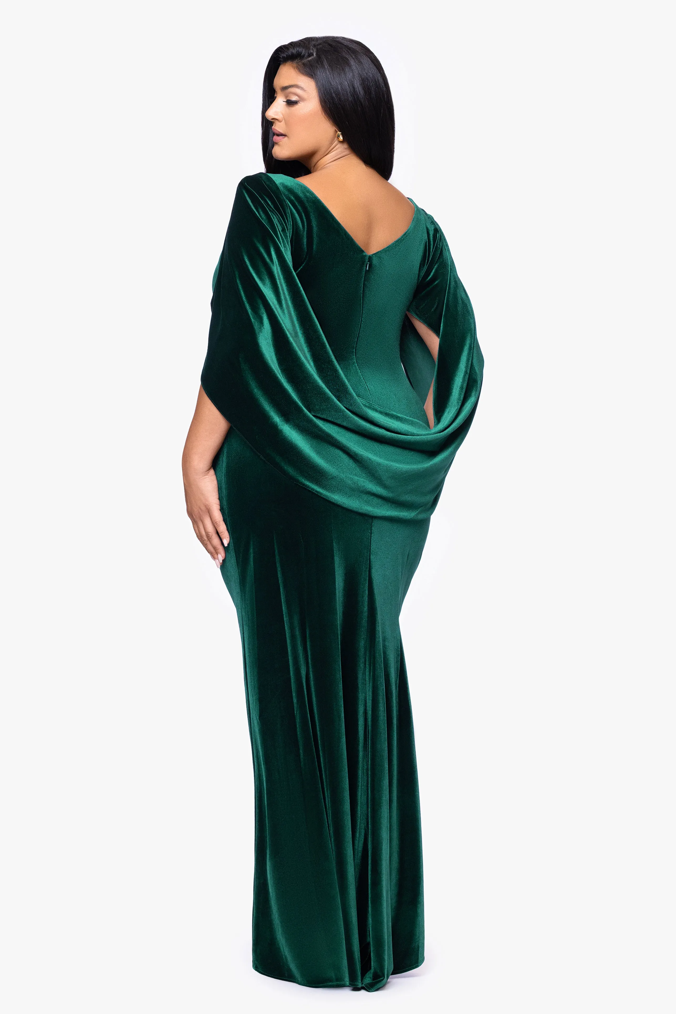 Plus "Audrey" Velvet Draped Back Dress sold by Betsy & Adam product image thumbnail 3