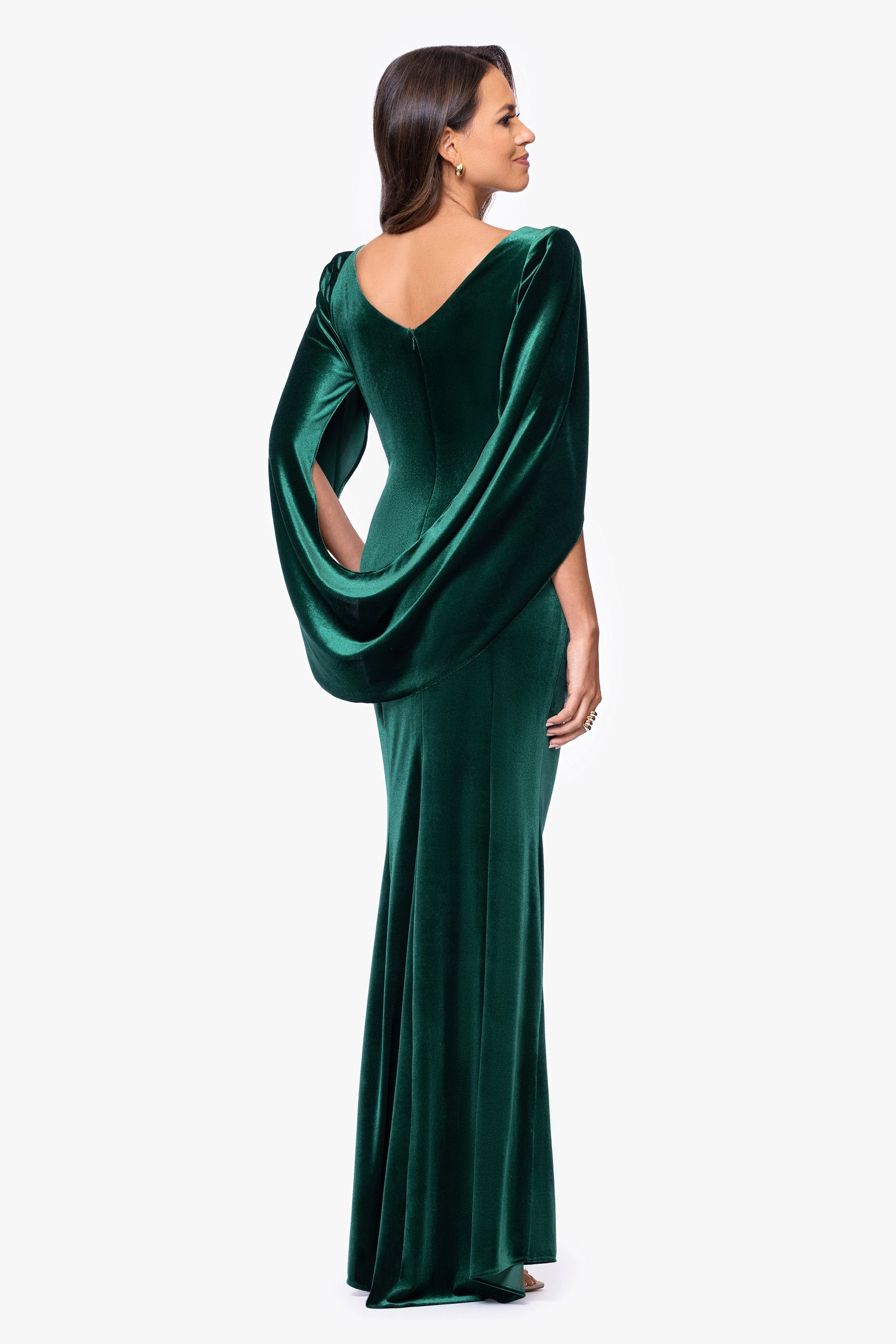 "Audrey" Velvet Draped Back Dress sold by Betsy & Adam product image thumbnail 3