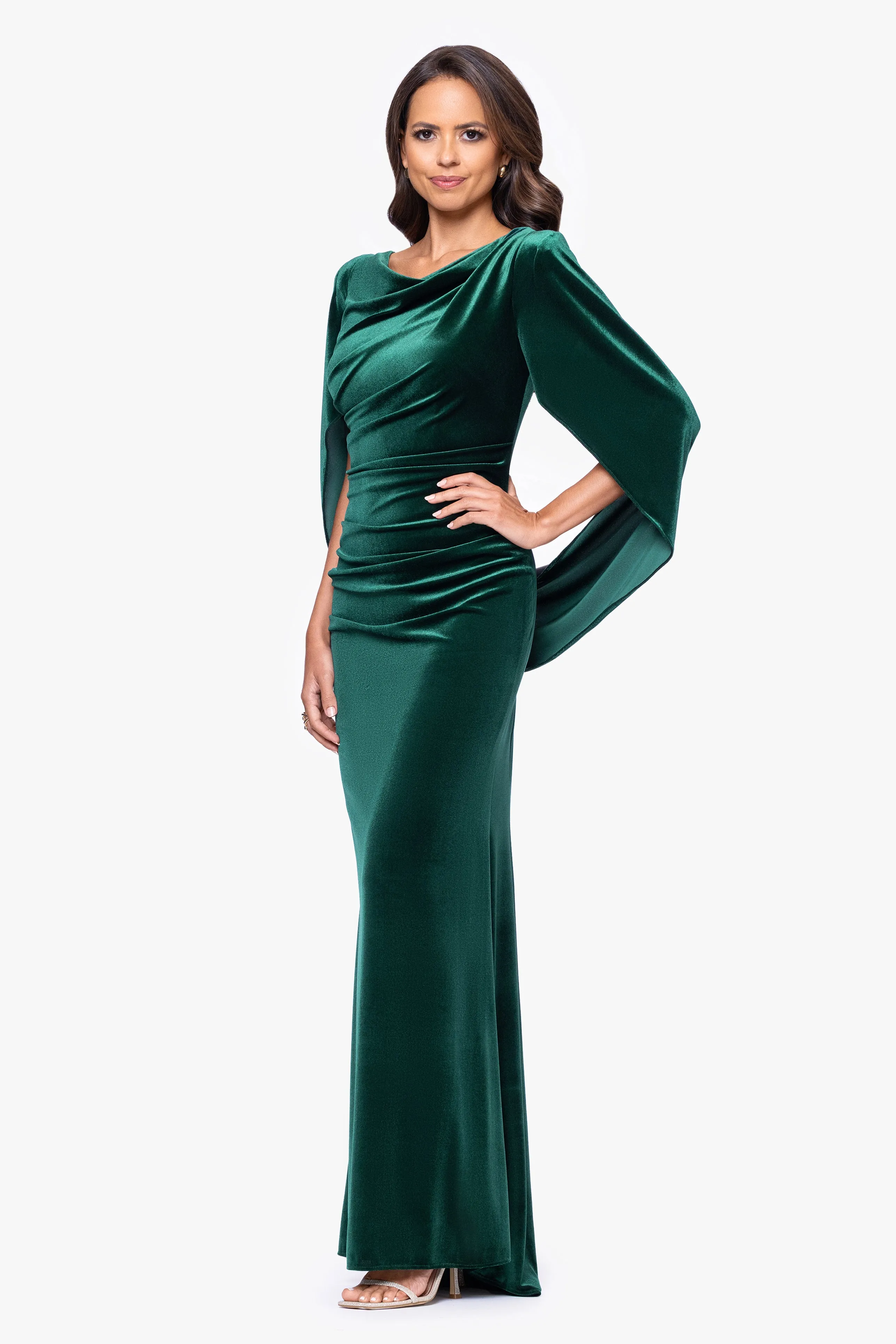 "Audrey" Velvet Draped Back Dress sold by Betsy & Adam product image thumbnail 4