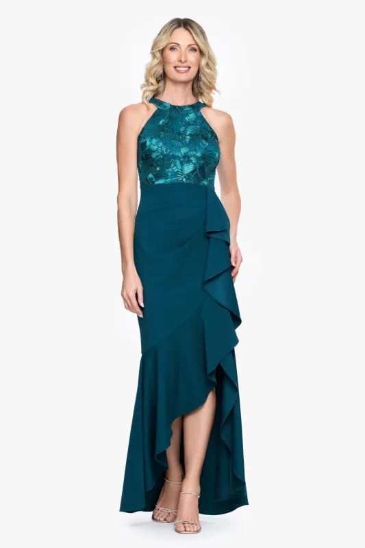 "Erin" Soutache Halter Top & Scuba Crepe Skirt Dress made by Betsy & Adam