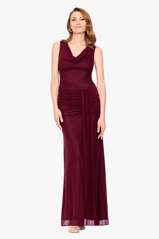 "Adrianna" Stretch Mesh Draped Neck Dress made by Betsy & Adam