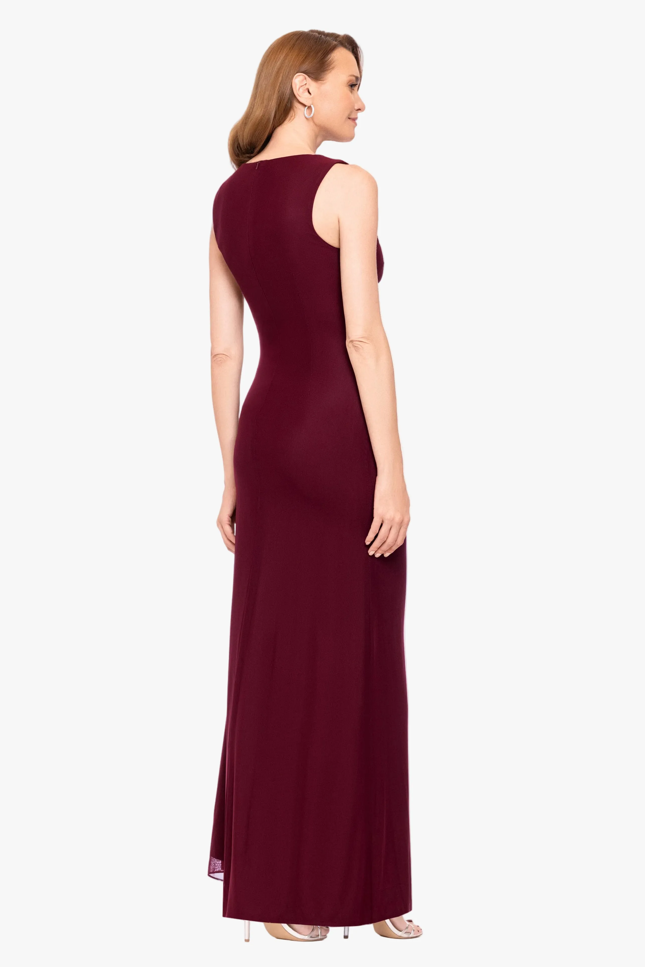 "Adrianna" Stretch Mesh Draped Neck Dress sold by Betsy & Adam product image thumbnail 3