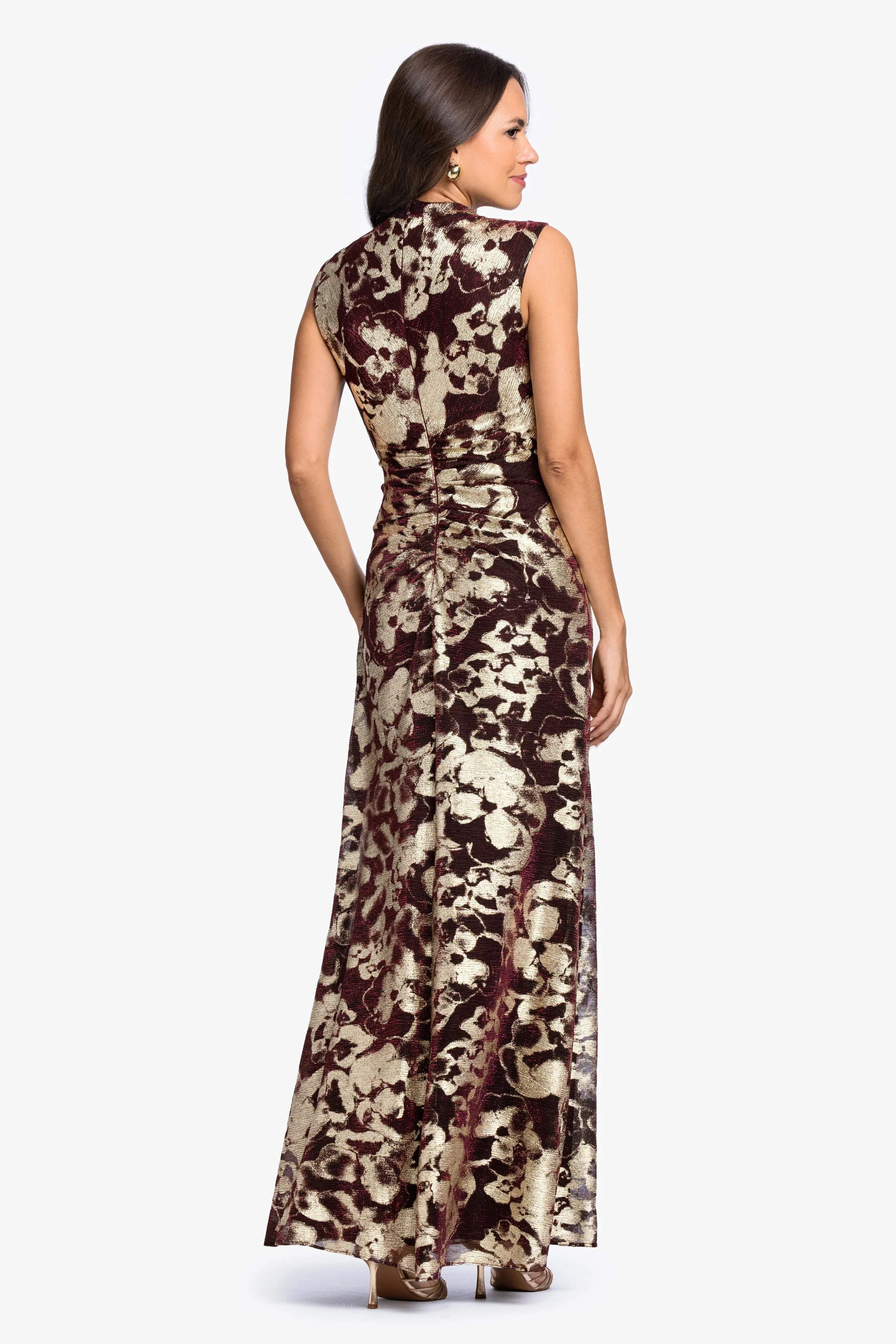 Petite "Cory" Metallic Print Ruched Dress sold by Betsy & Adam product image thumbnail 4