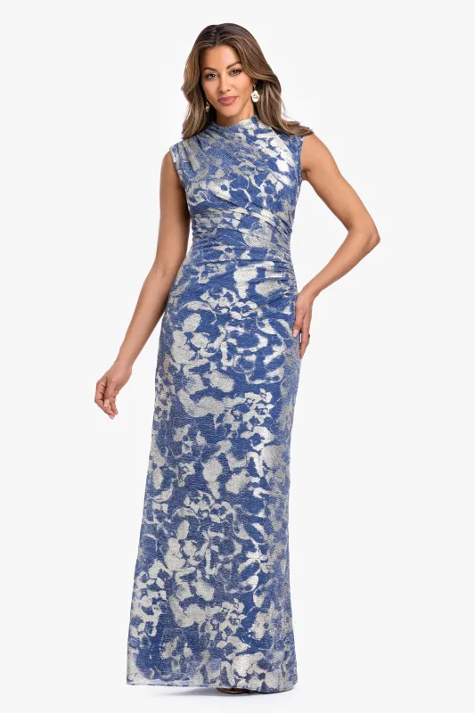 Petite "Cory" Metallic Print Ruched Dress made by Betsy & Adam