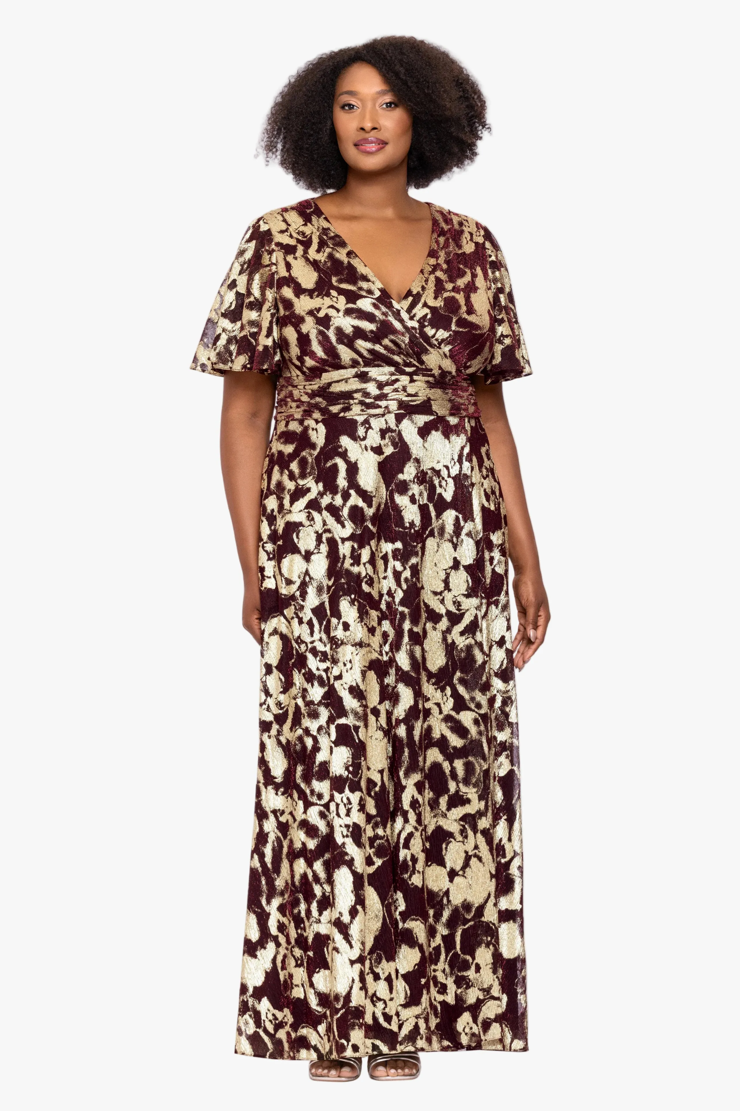 Plus "Polly" Metallic Short Sleeve Dress sold by Betsy & Adam
