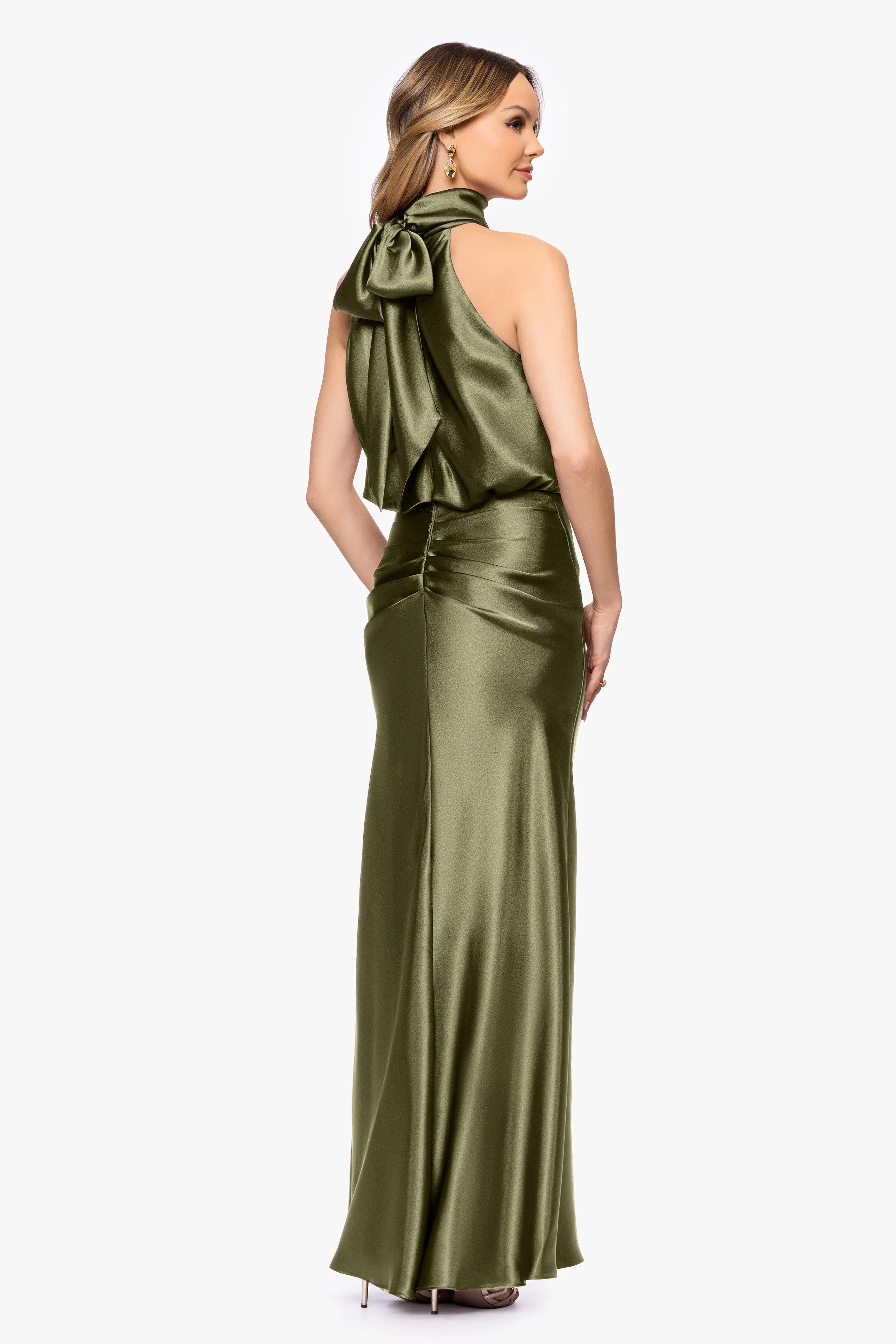 Petite "Tara" Satin Tie Neck Dress sold by Betsy & Adam product image thumbnail 3