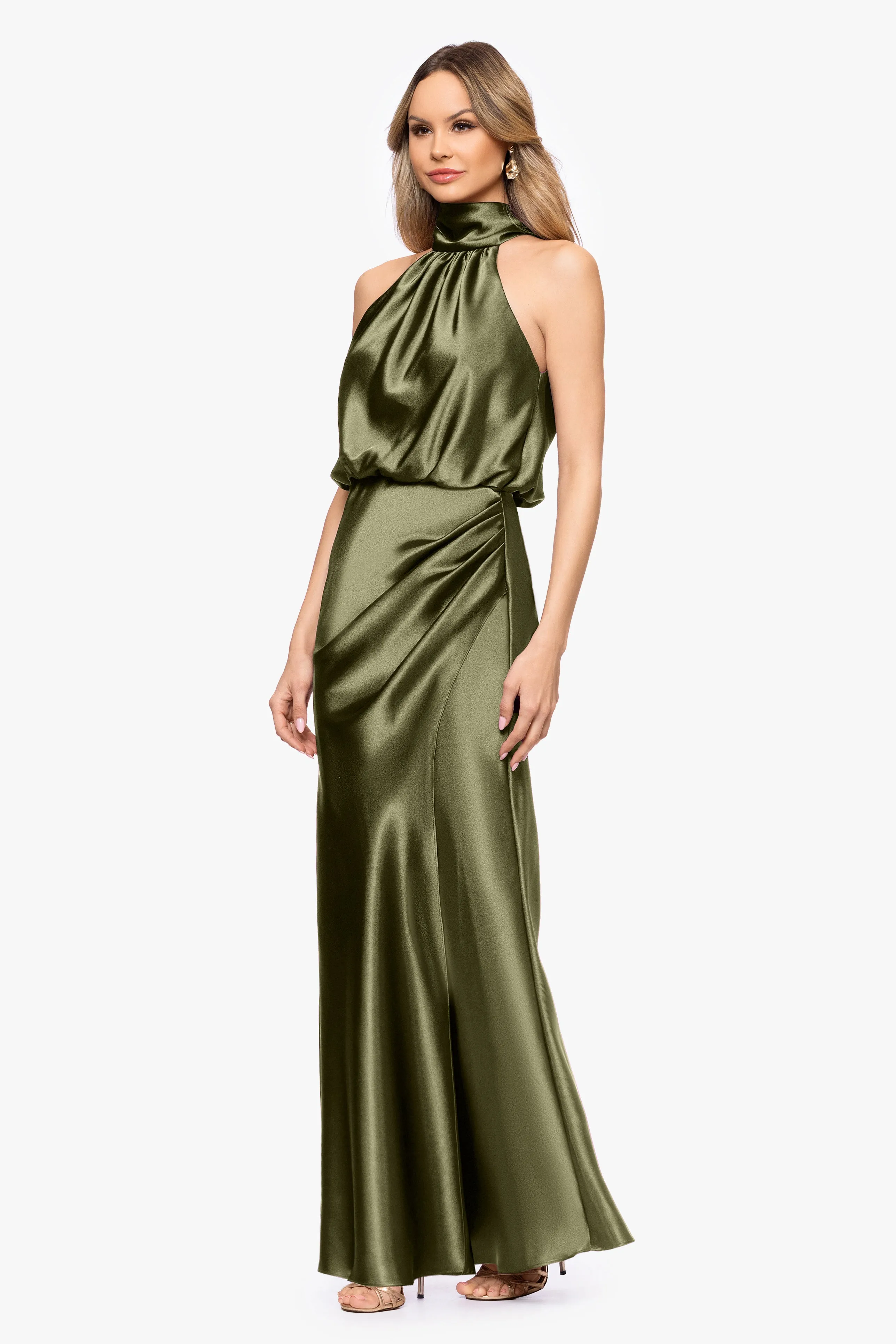 Petite "Tara" Satin Tie Neck Dress sold by Betsy & Adam product image thumbnail 4