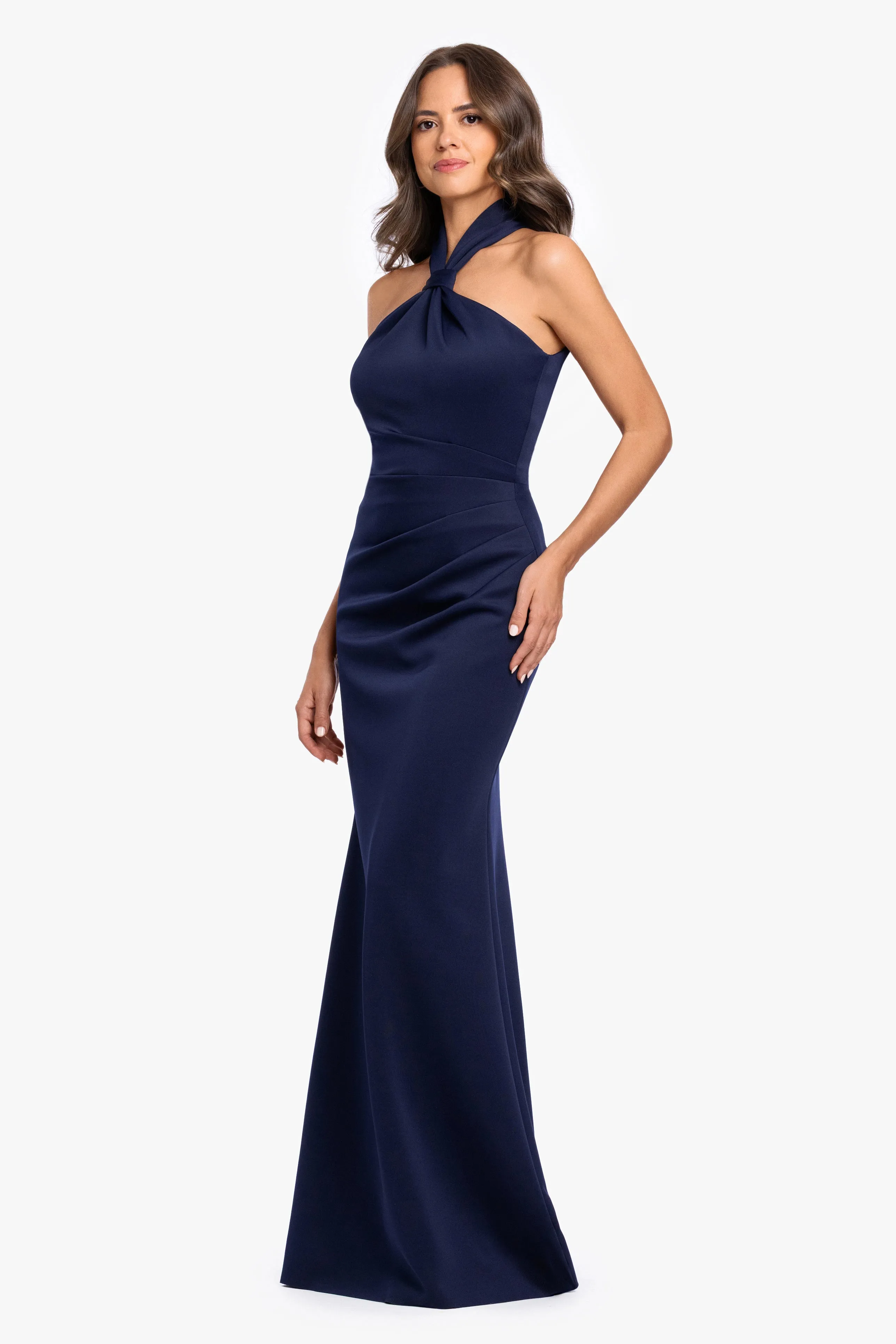 "Payton" Techno Scuba Knotted Halter Neck Dress sold by Betsy & Adam product image thumbnail 4