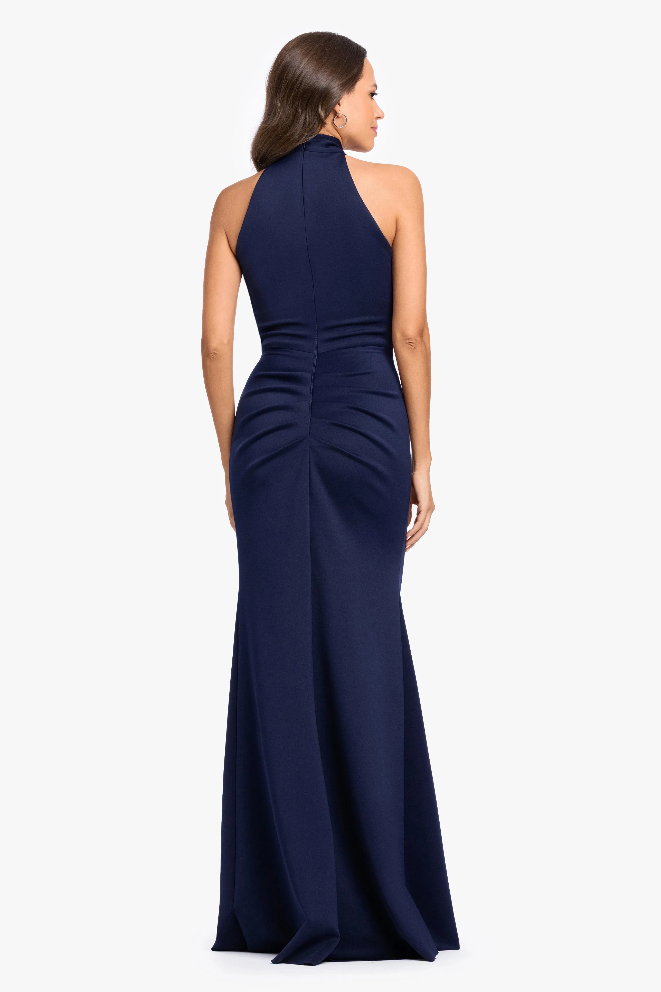 "Payton" Techno Scuba Knotted Halter Neck Dress sold by Betsy & Adam product image thumbnail 3