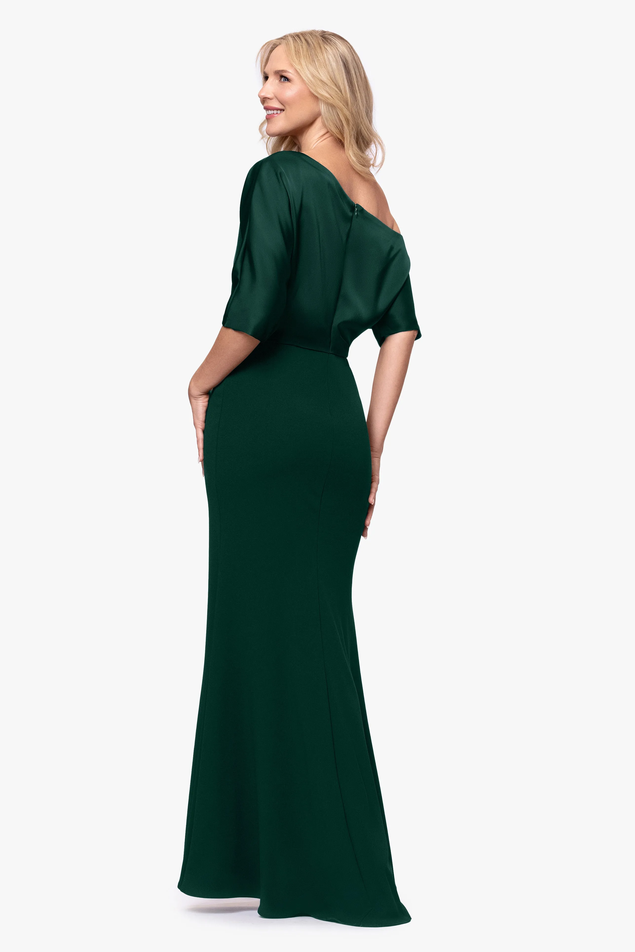 "Ana" Scuba Crepe & Satin Drop Shoulder Dress sold by Betsy & Adam product image thumbnail 3