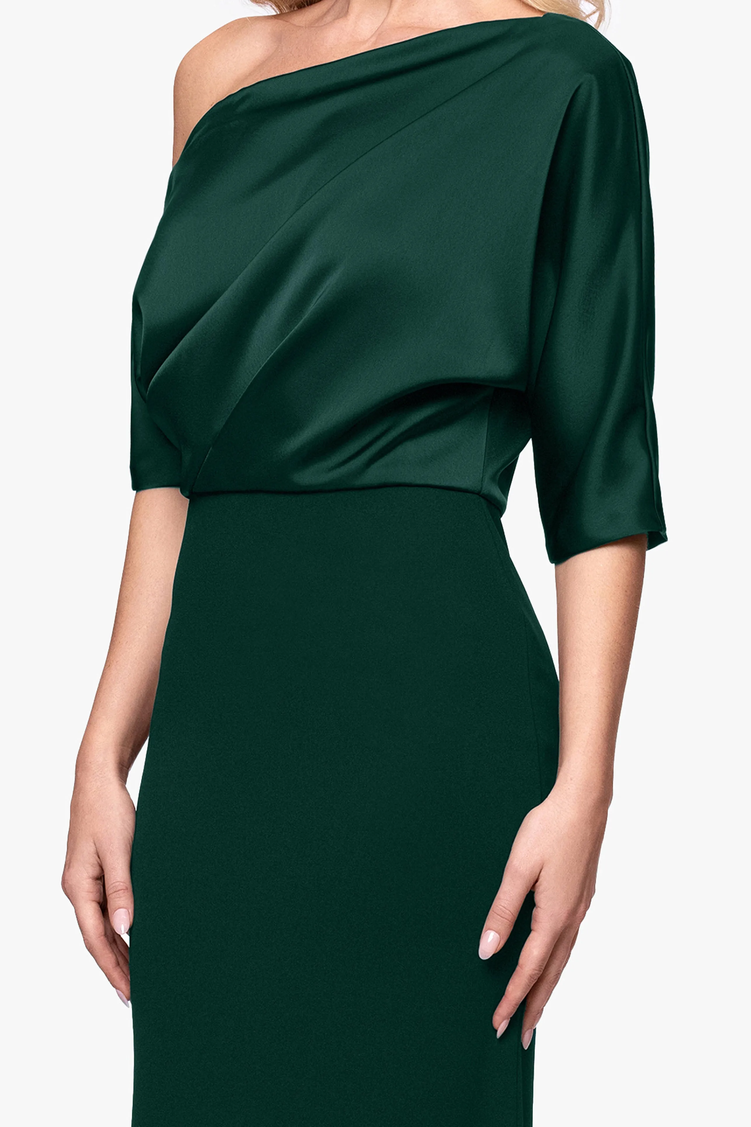 "Ana" Scuba Crepe & Satin Drop Shoulder Dress sold by Betsy & Adam product image thumbnail 2