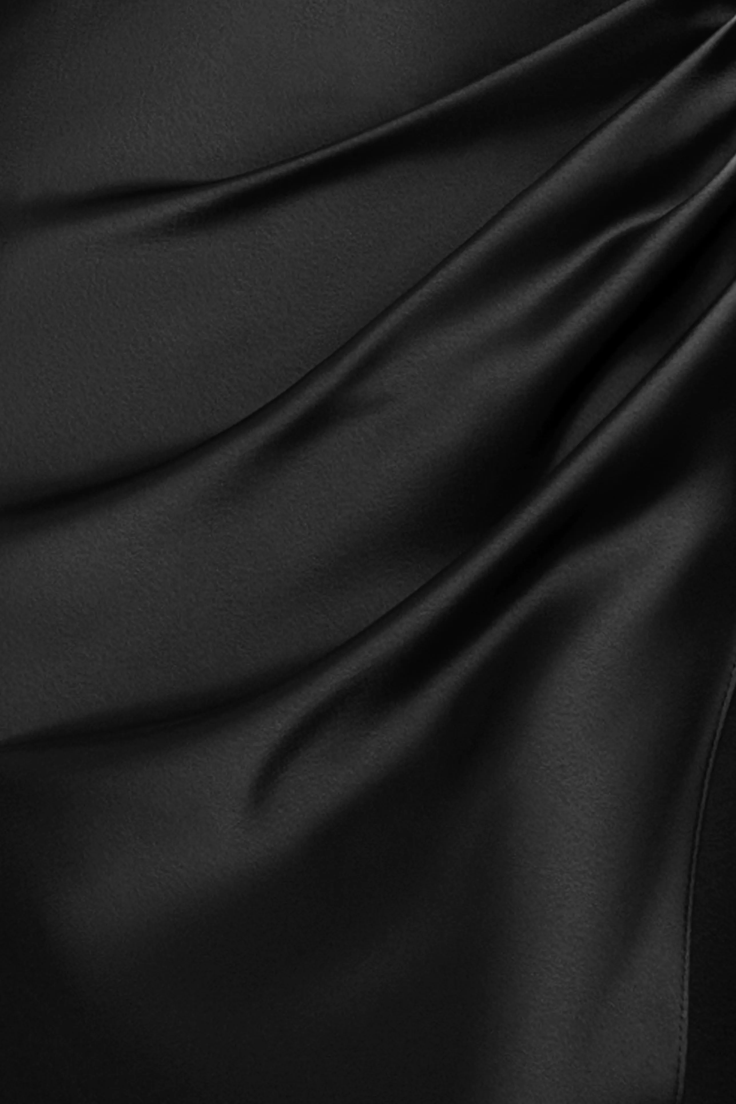 “Hailey” Double Faced Satin Off The Shoulder Ruched Dress sold by Betsy & Adam product image thumbnail 5