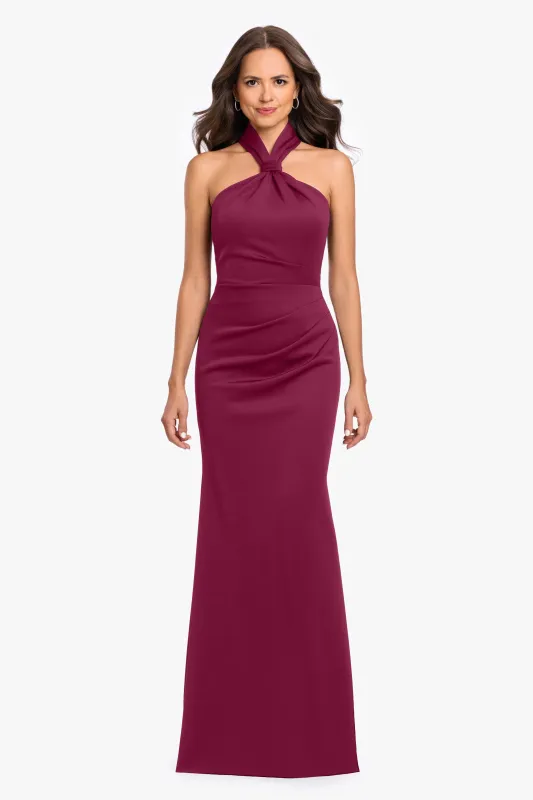 "Payton" Techno Scuba Knotted Halter Neck Dress made by Betsy & Adam