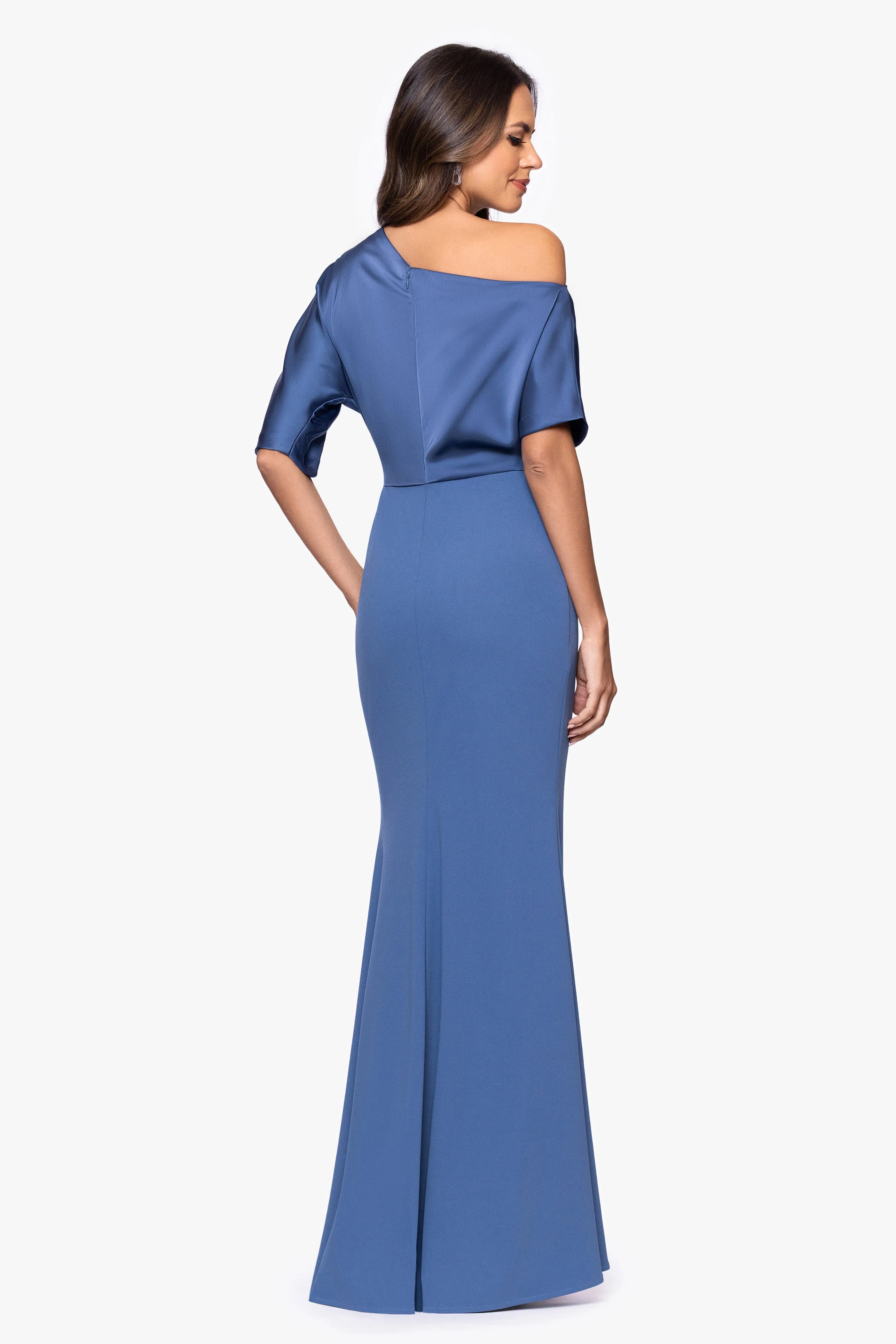 "Ana" Scuba Crepe & Satin Drop Shoulder Dress sold by Betsy & Adam product image thumbnail 4