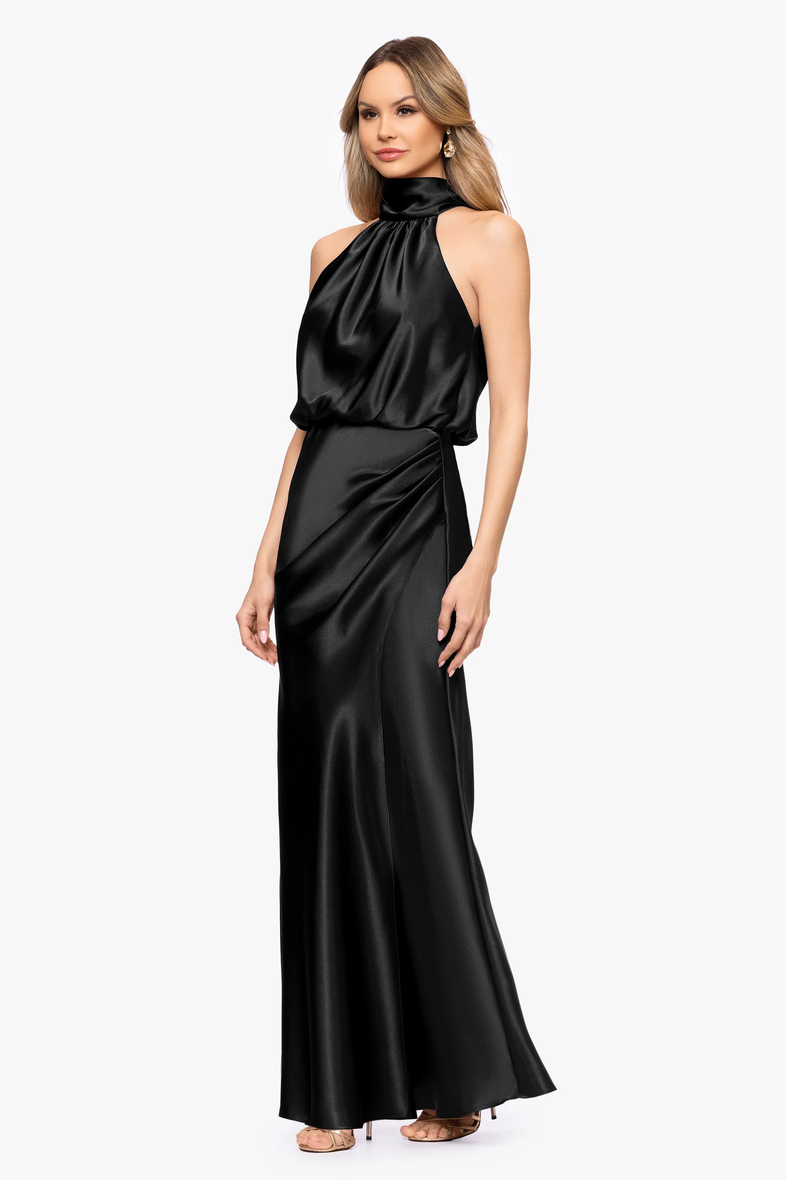 "Tara" Satin Tie Neck Dress sold by Betsy & Adam product image thumbnail 4