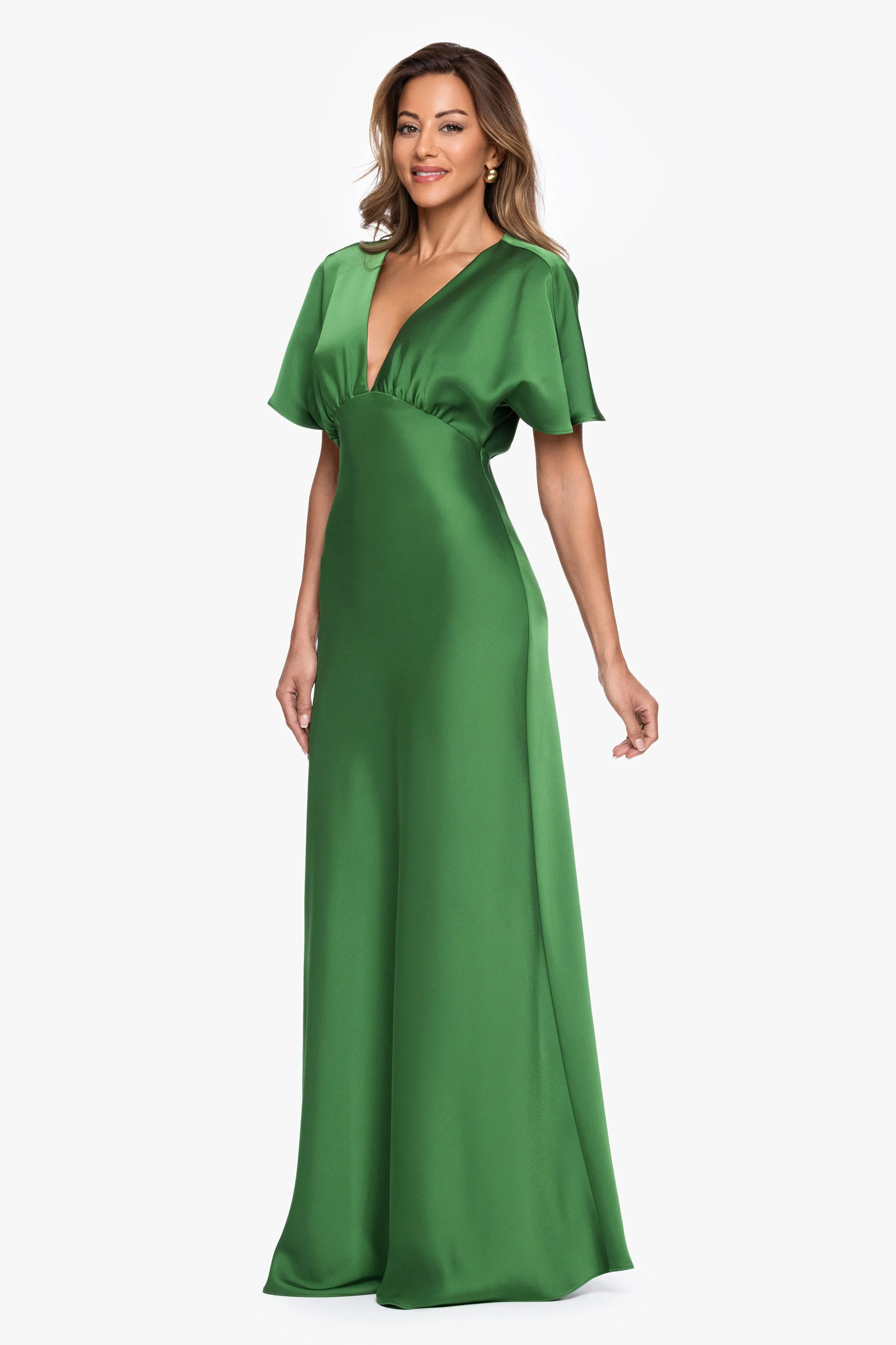 "Sheryl" Satin V-Neck Dress sold by Betsy & Adam product image thumbnail 4