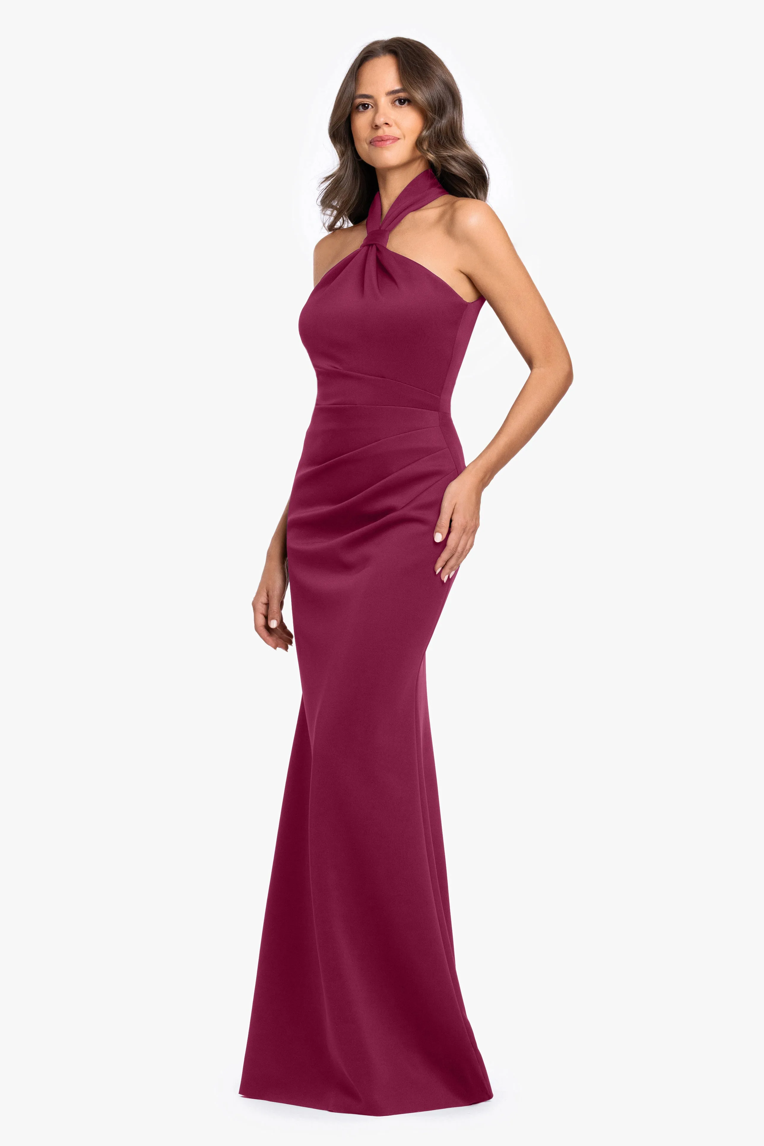 "Mae" Techno Scuba Knotted Halter Neck Dress sold by Betsy & Adam product image thumbnail 4