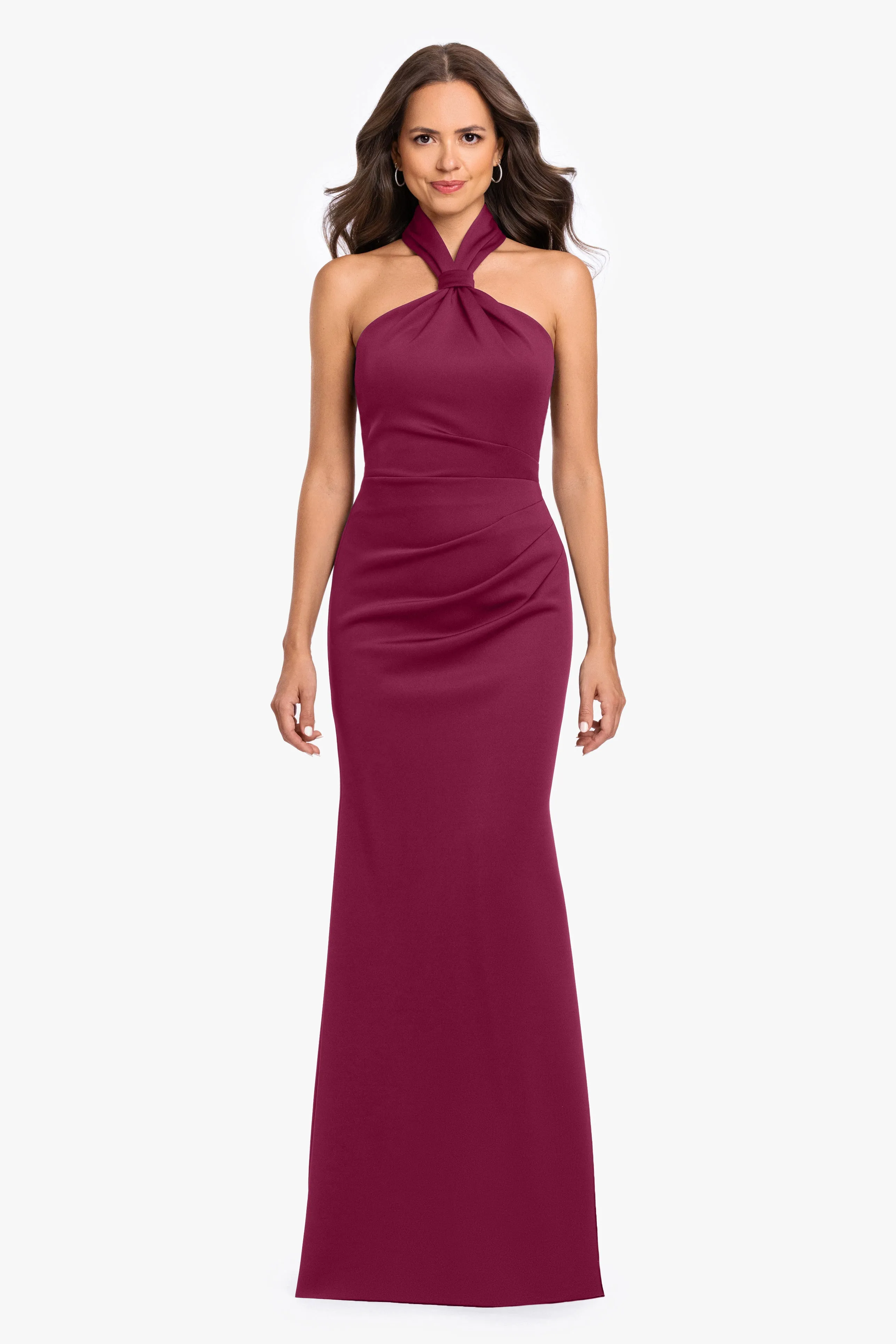 "Mae" Techno Scuba Knotted Halter Neck Dress sold by Betsy & Adam