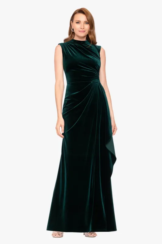 "Cherie" Velvet Side Ruched Dress made by Betsy & Adam