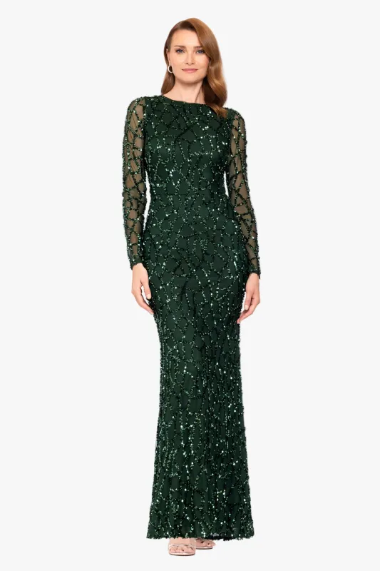 Petite "Hudson" Sequin Long Sleeve Dress made by Betsy & Adam