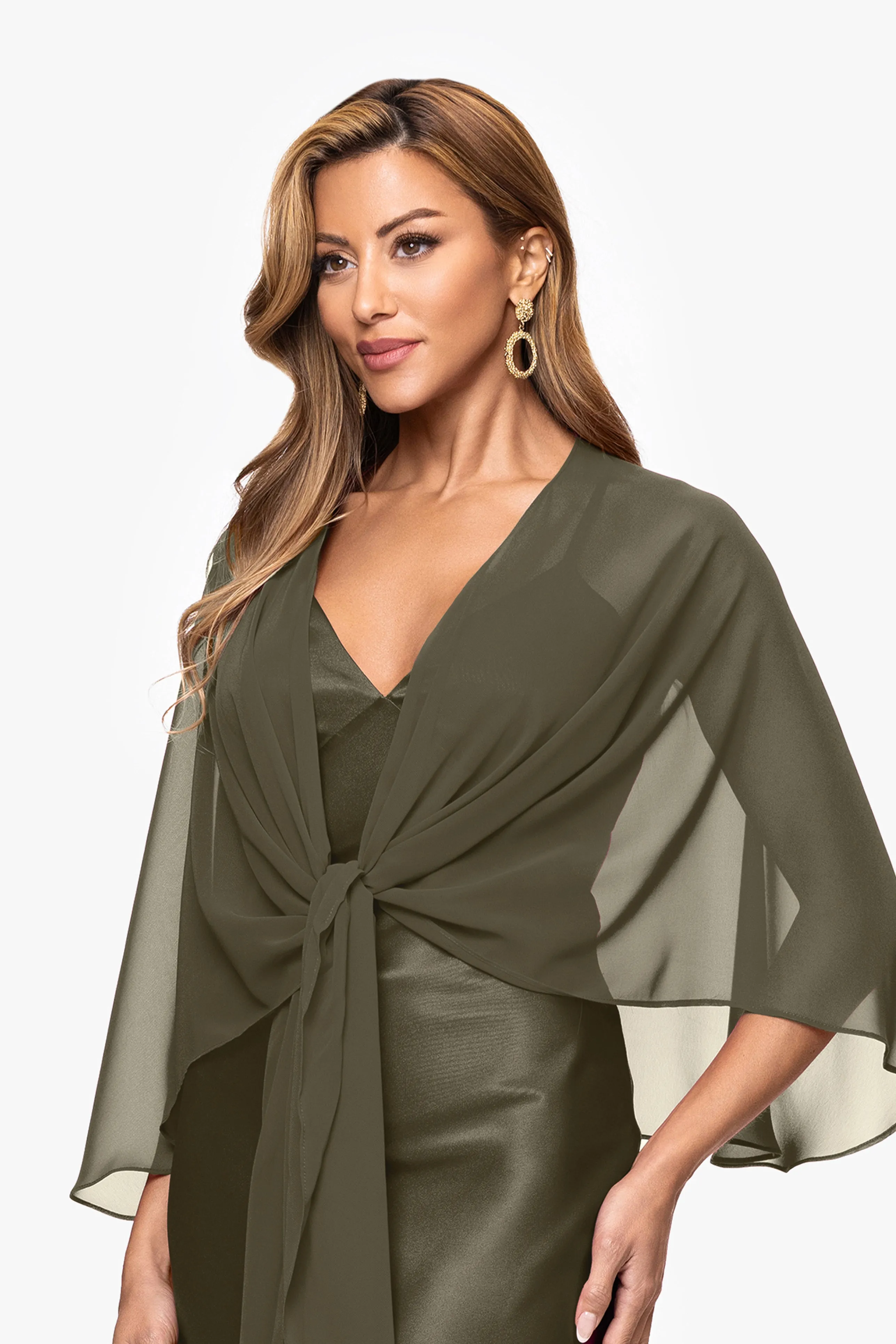 "Bernadette" Chiffon Shawl Wrap sold by Betsy & Adam product image thumbnail 4