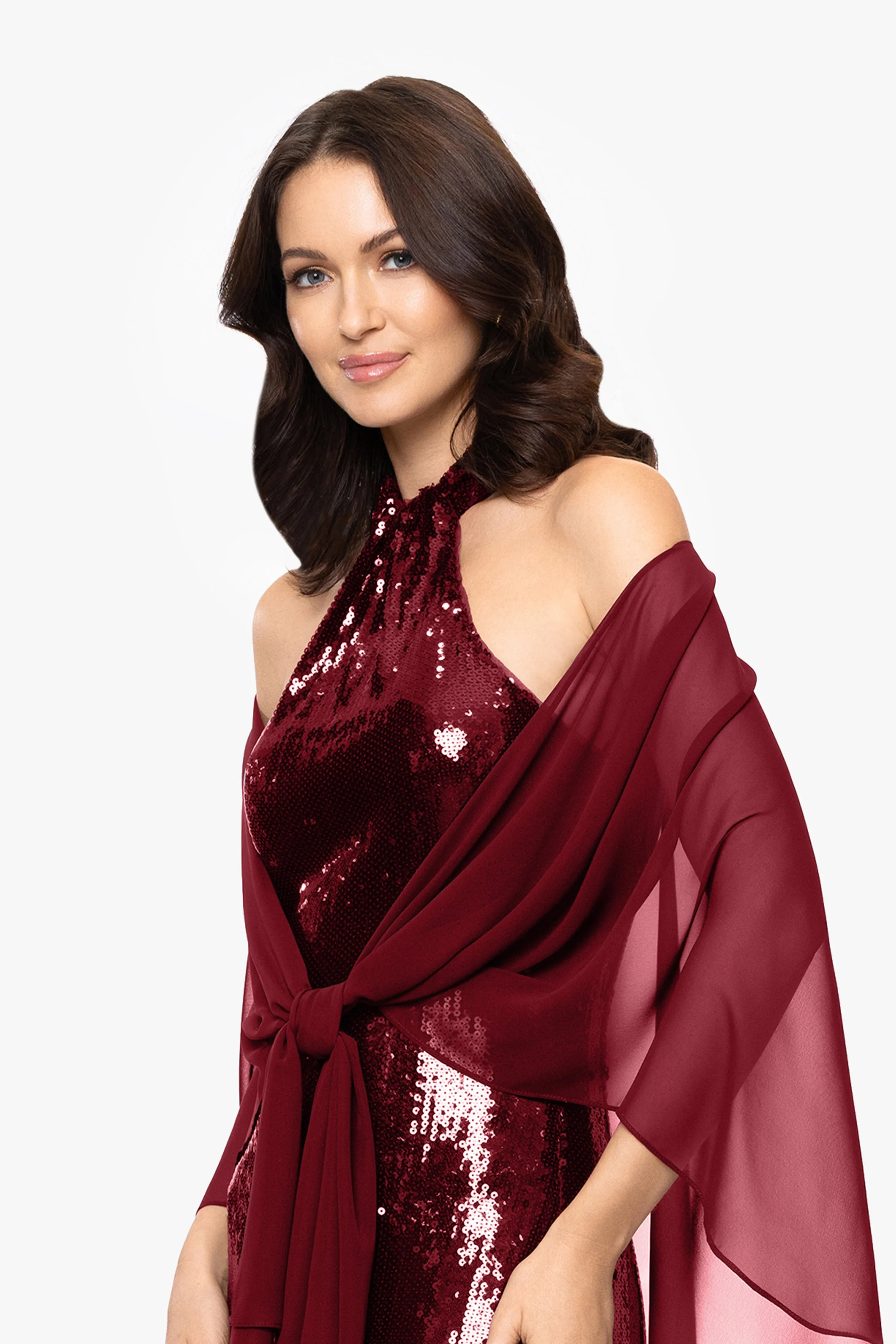 "Bernadette" Chiffon Shawl Wrap sold by Betsy & Adam product image thumbnail 4