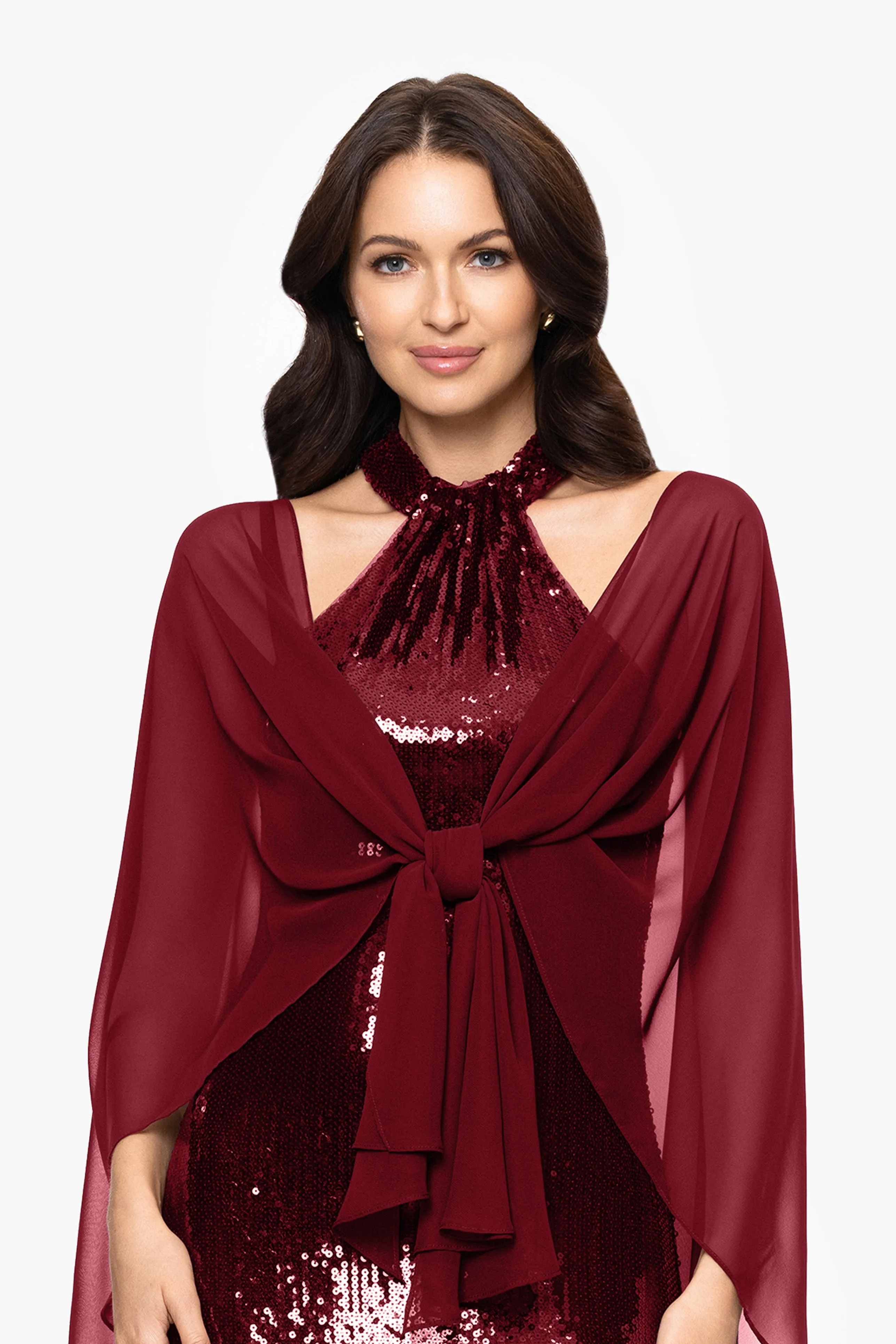 "Bernadette" Chiffon Shawl Wrap sold by Betsy & Adam product image thumbnail 2
