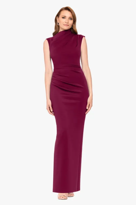 "Mitch" Techno Scuba Asymmetrical Neckline Dress made by Betsy & Adam