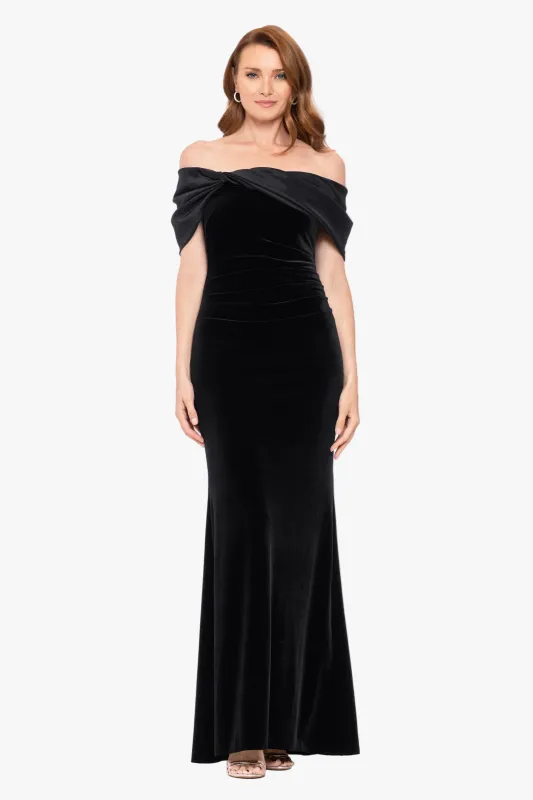 "Ellis" Stretch Velvet & Taffeta Dress made by Betsy & Adam