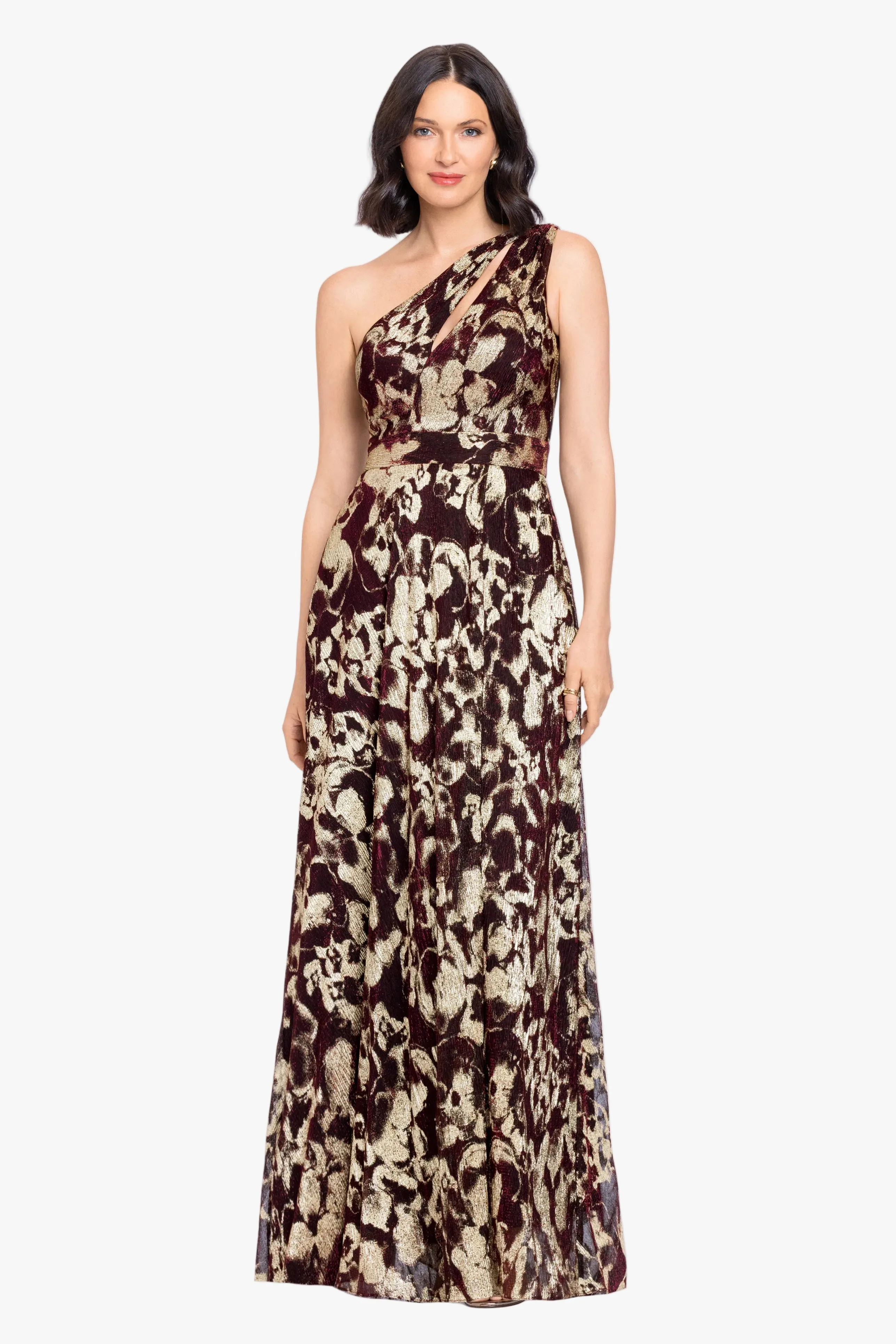 "Sadie" Crinkle Foil One Shoulder Dress sold by Betsy & Adam product image thumbnail 2