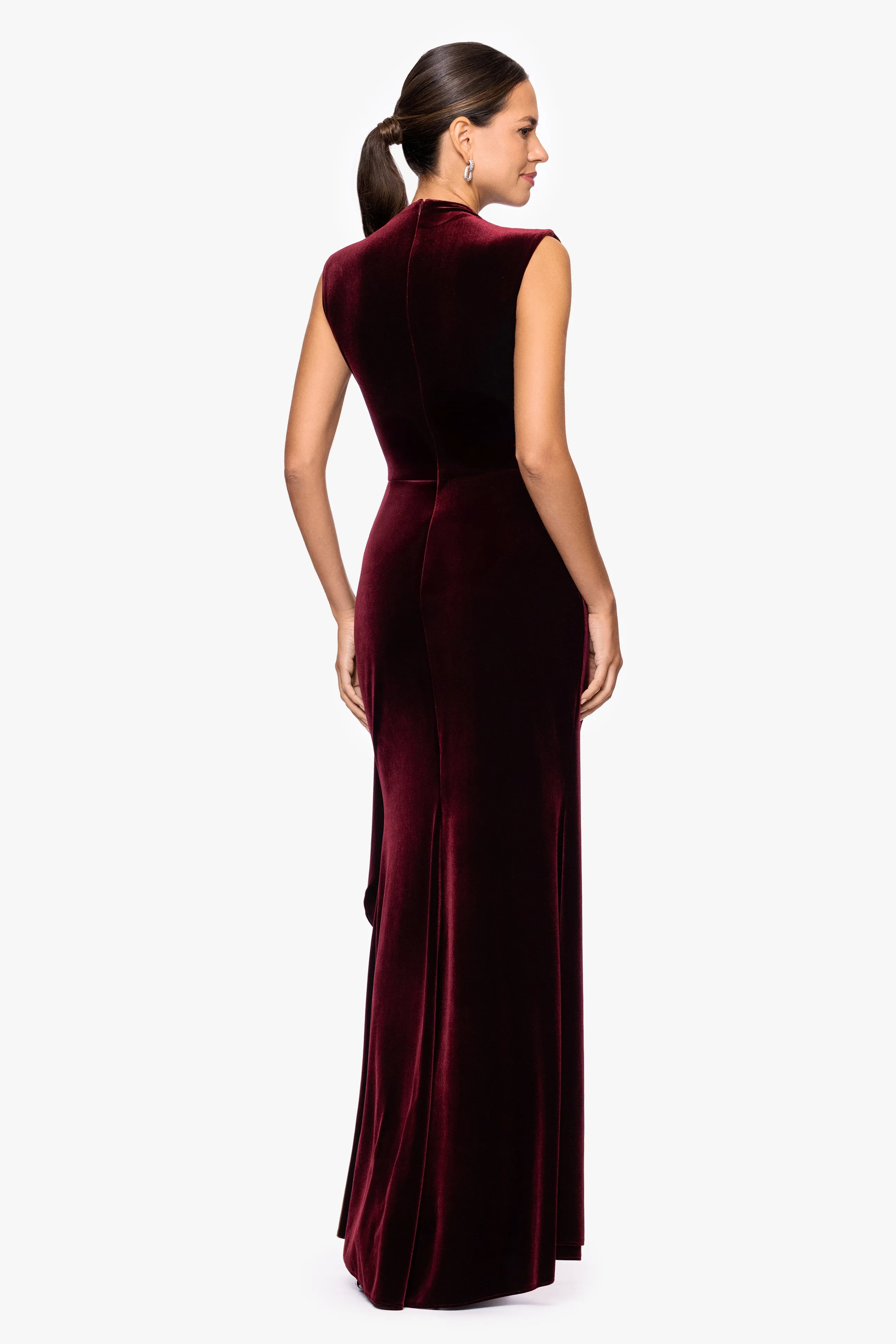 Petite "Cherie" Velvet Side Ruched Dress sold by Betsy & Adam product image thumbnail 4
