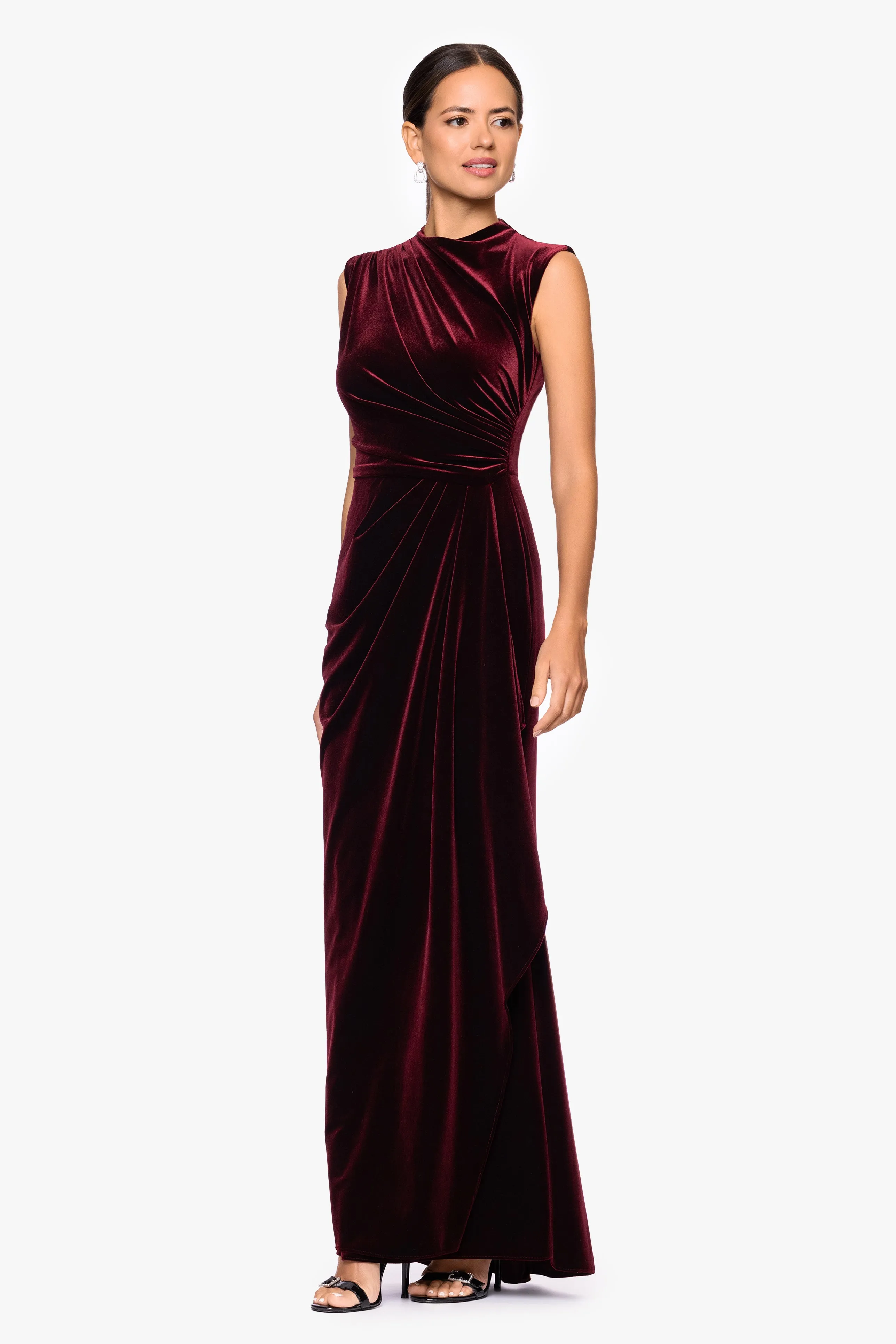 Petite "Cherie" Velvet Side Ruched Dress sold by Betsy & Adam product image thumbnail 5