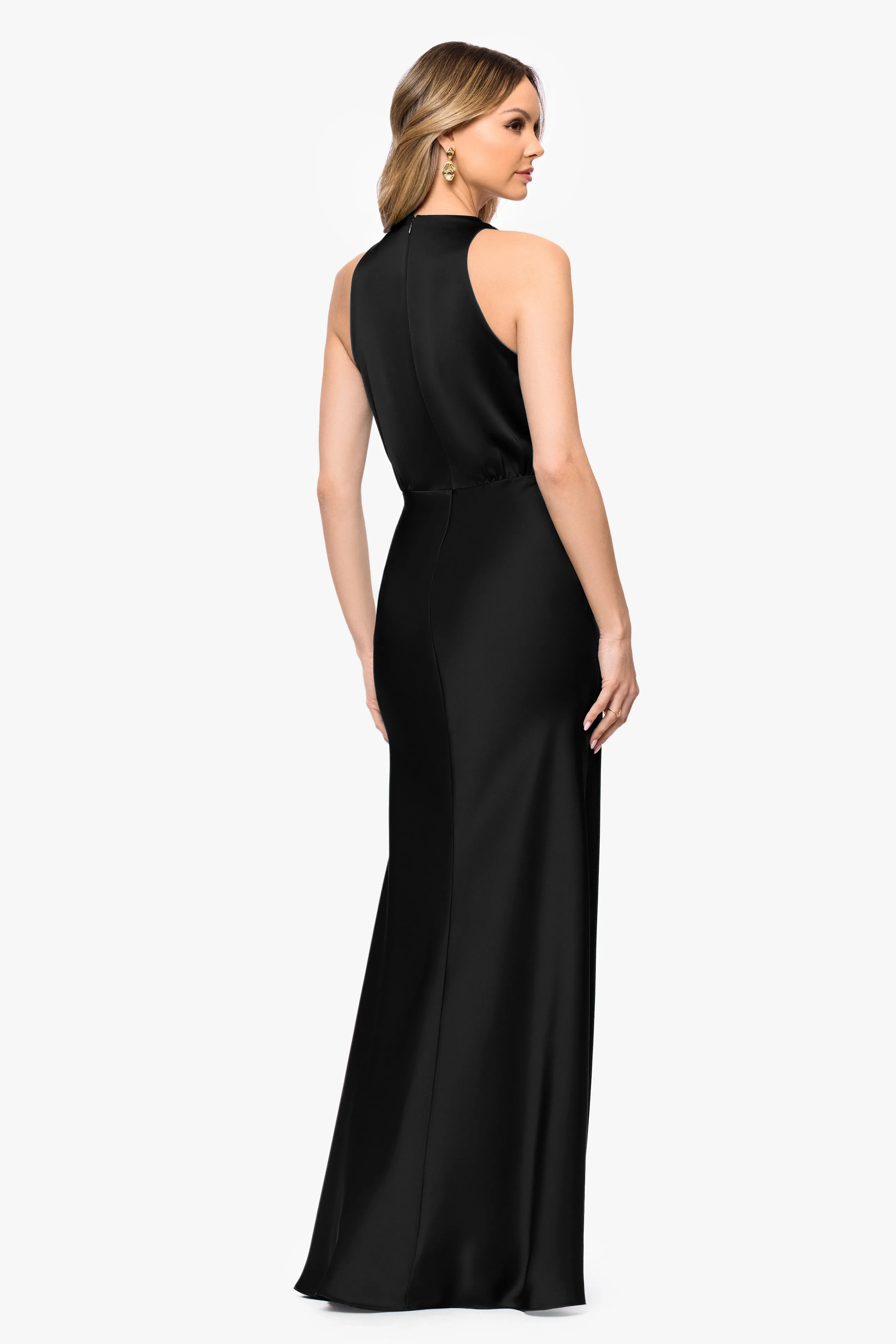 Petite "Zoella" Satin V-Neck Dress sold by Betsy & Adam product image thumbnail 3