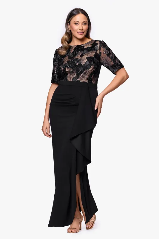 Plus “Mel” Soutache & Scuba Crepe Dress made by Betsy & Adam