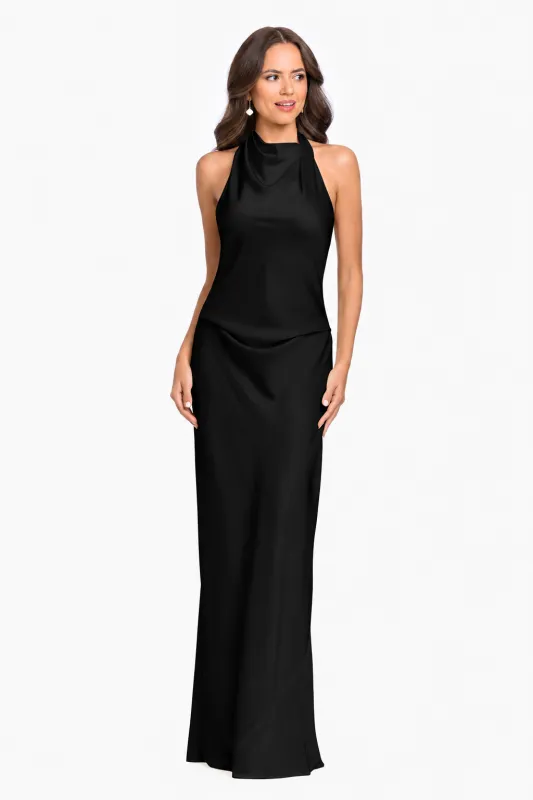 "Amina" Satin Halter Dress made by Betsy & Adam
