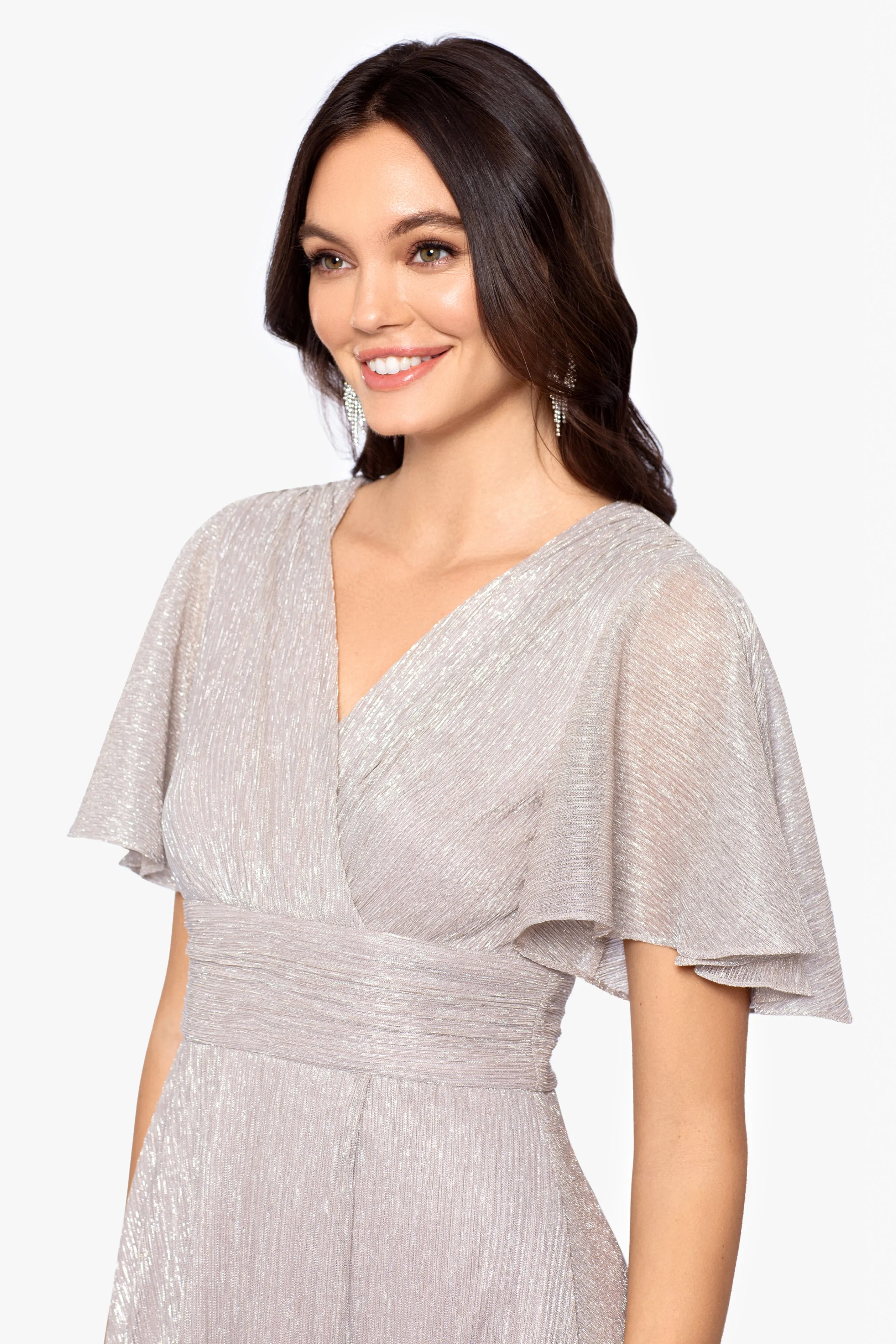 Petite "Tessa" Long Short Sleeve V-Neck Dress sold by Betsy & Adam product image thumbnail 3