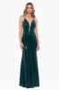 "Gianna" Long Sequin Spaghetti Strap Deep V Gown sold by Betsy & Adam