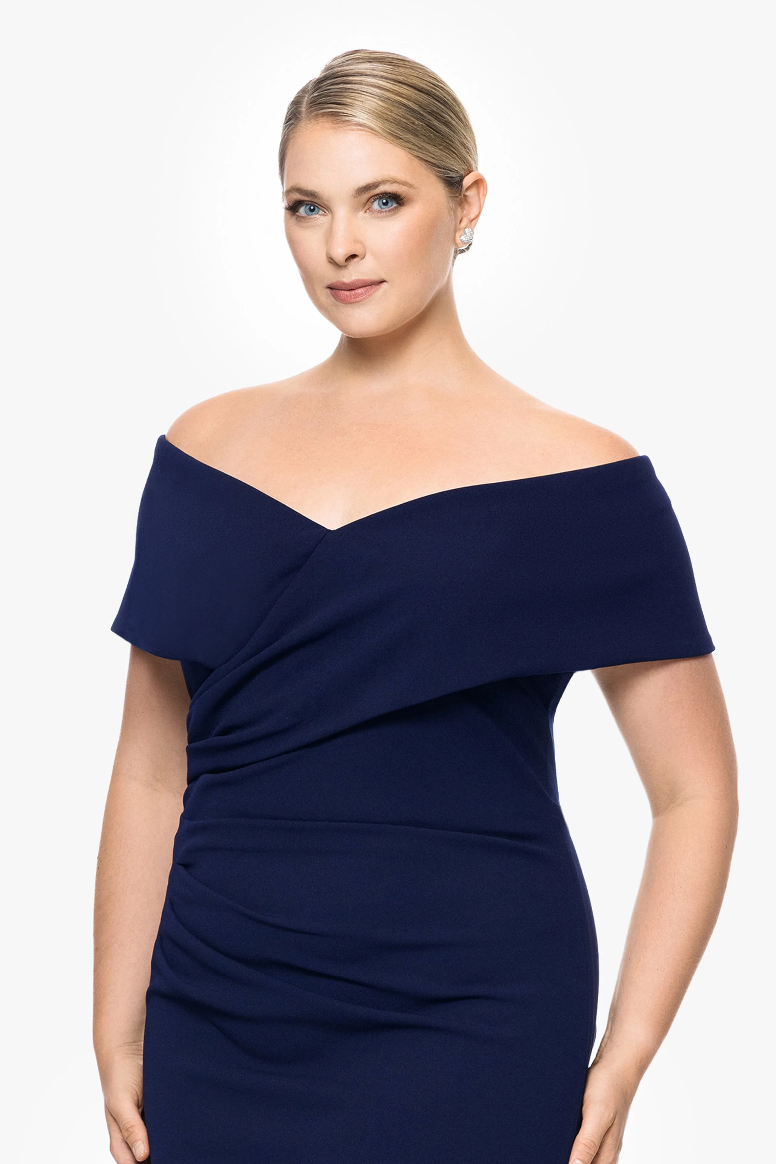 Plus "Tanya" Long Off the Shoulder Gown sold by Betsy & Adam product image thumbnail 4