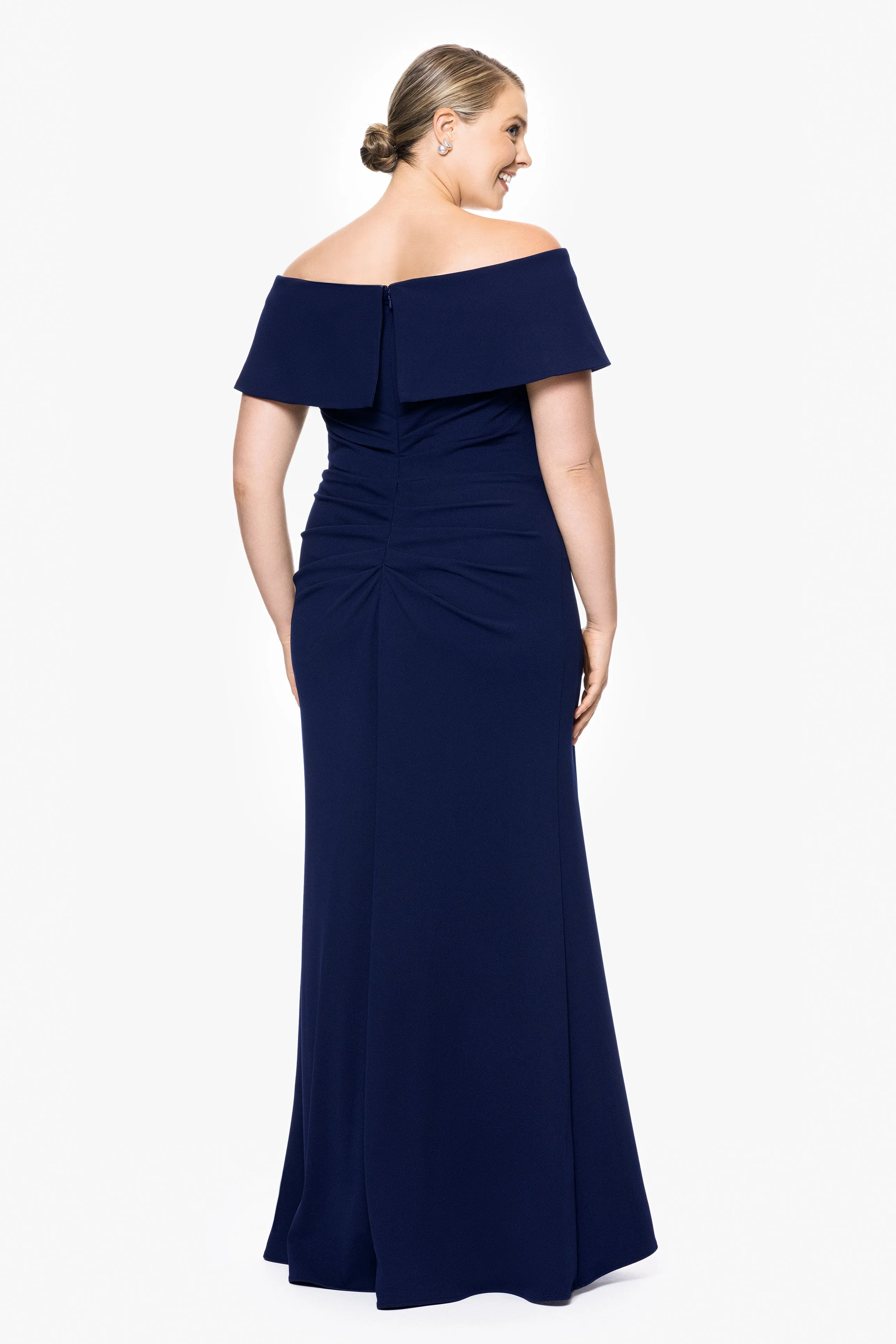 Plus "Tanya" Long Off the Shoulder Gown sold by Betsy & Adam product image thumbnail 2
