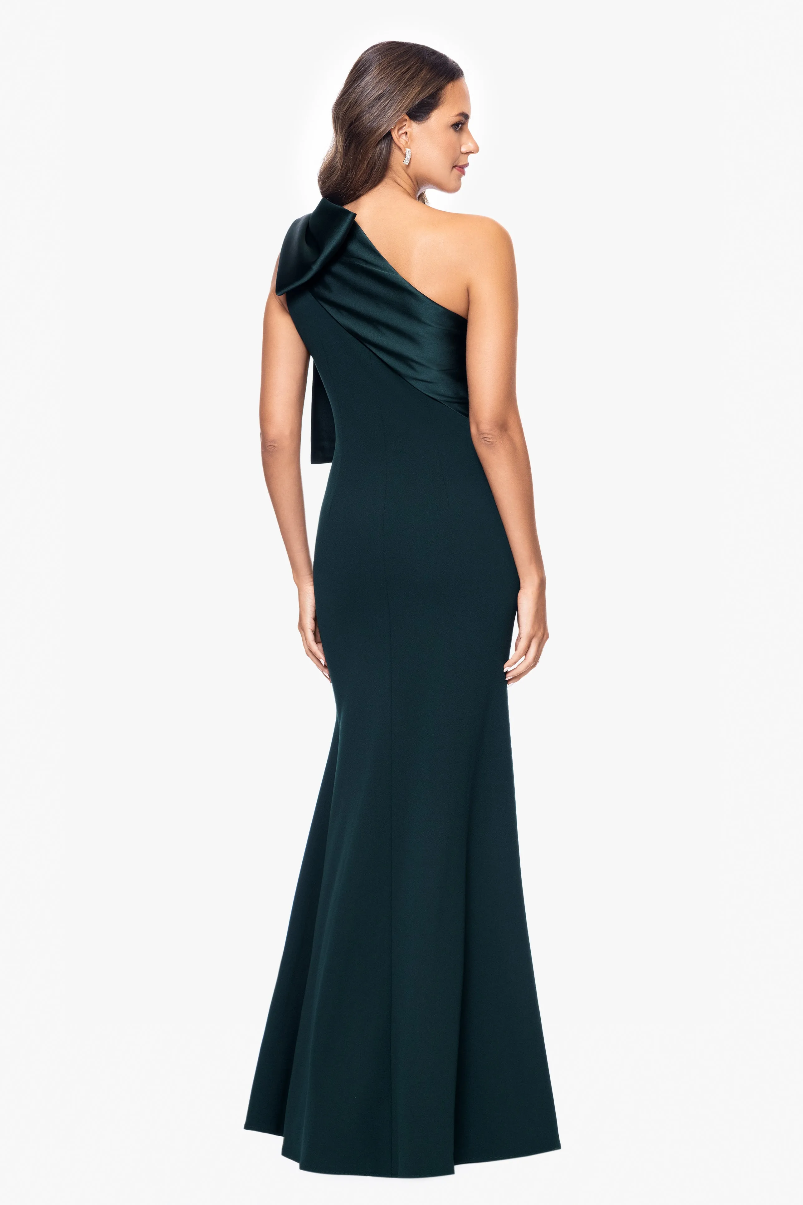 "Carmela" Long Scuba Crepe Dress with Satin Bow sold by Betsy & Adam product image thumbnail 2