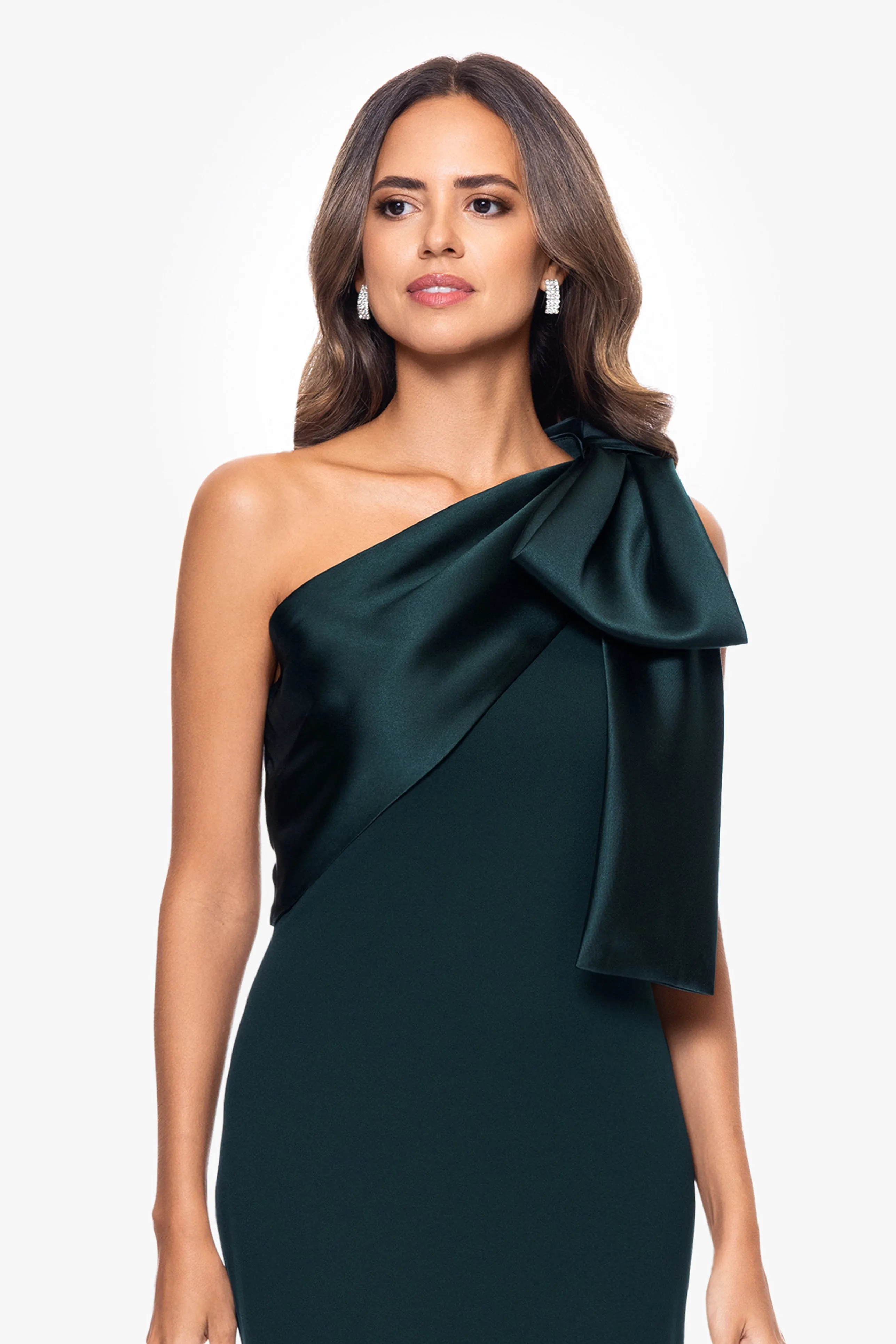 "Carmela" Long Scuba Crepe Dress with Satin Bow sold by Betsy & Adam product image thumbnail 4