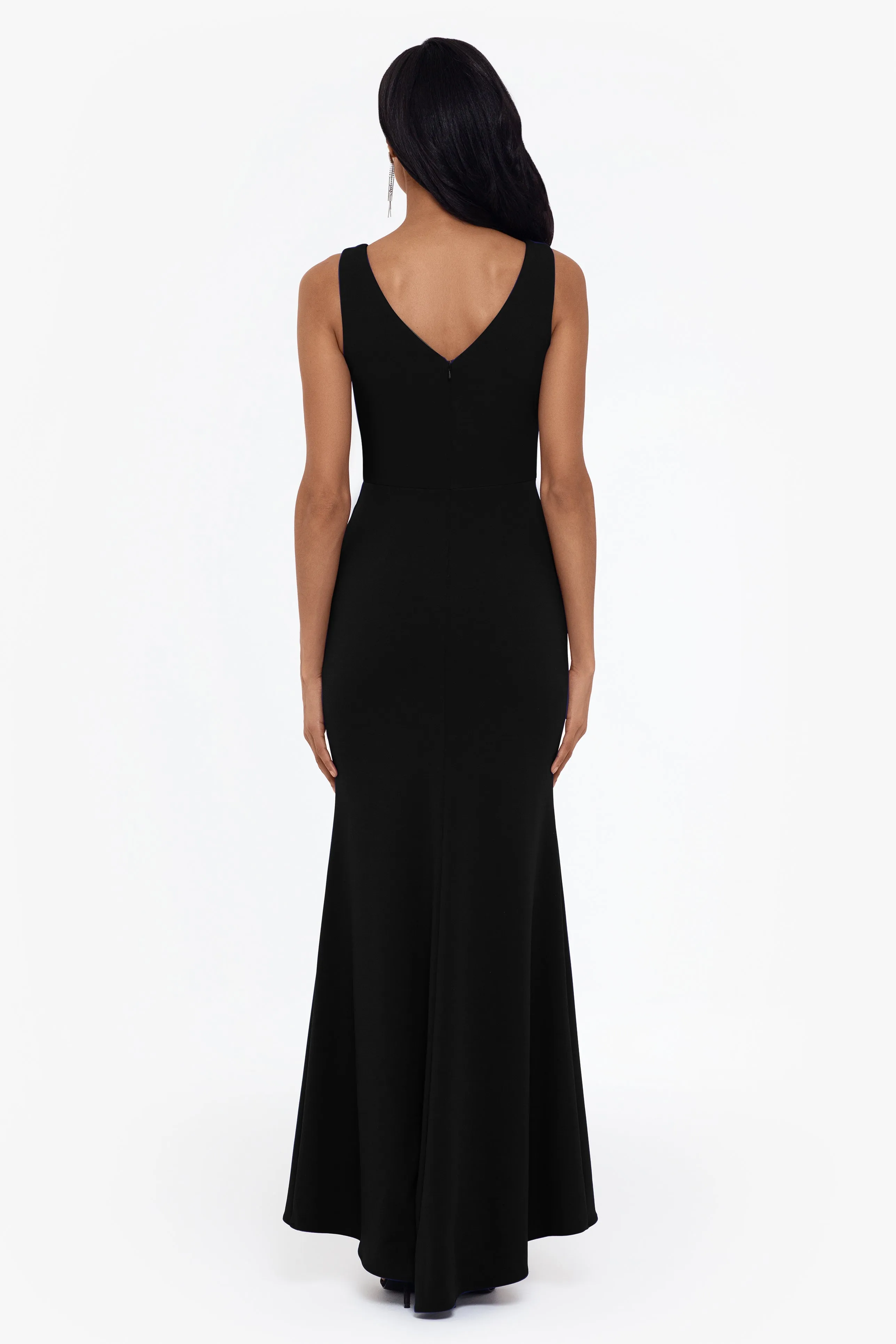 "Christine" Scuba Crepe Ruffled Bow Gown sold by Betsy & Adam product image thumbnail 2