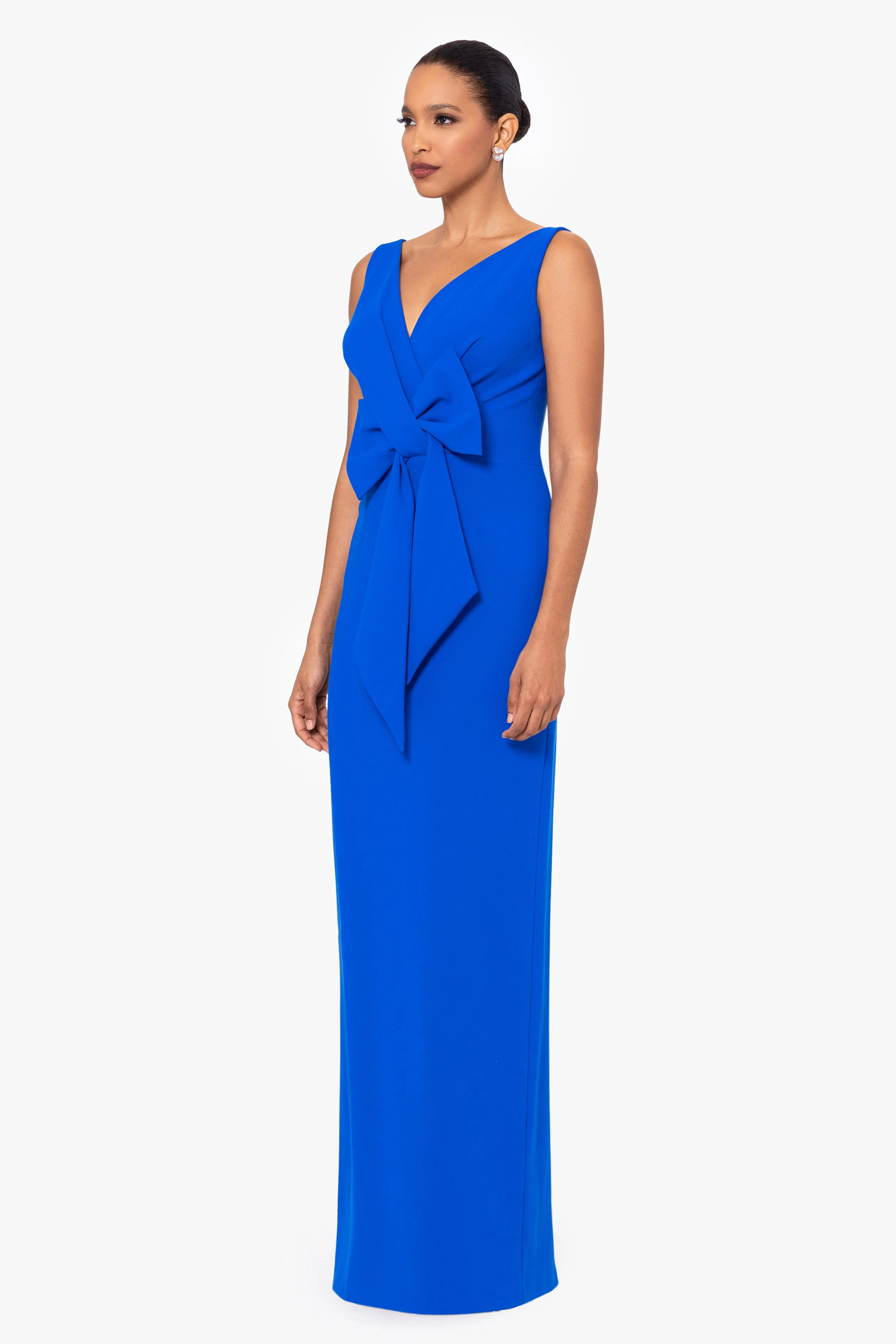 "Sam" Long Scuba Twist Bow Dress sold by Betsy & Adam product image thumbnail 3