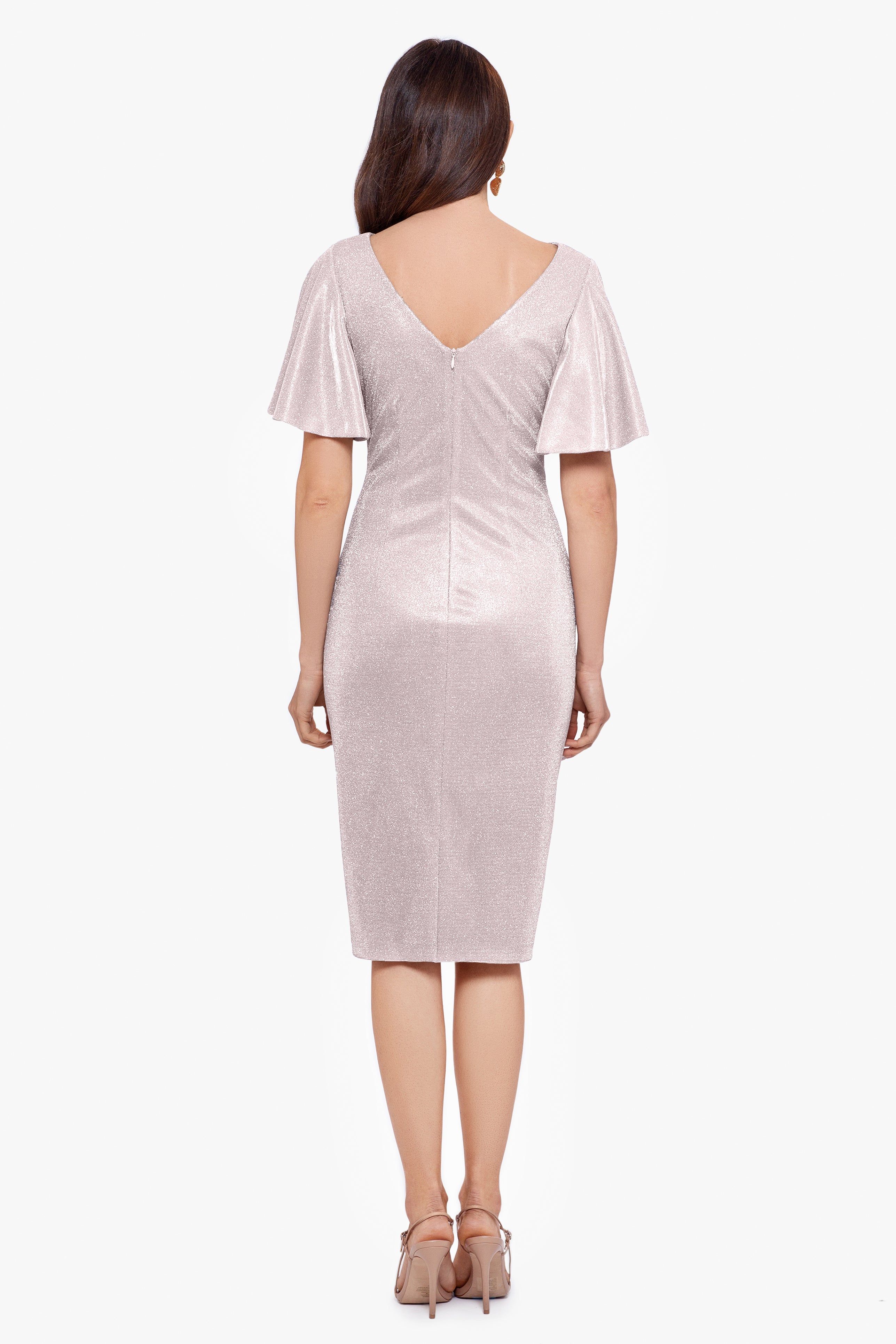 "Marianna" Short Glitter Galaxy Flutter Sleeve Dress sold by Betsy & Adam product image thumbnail 2